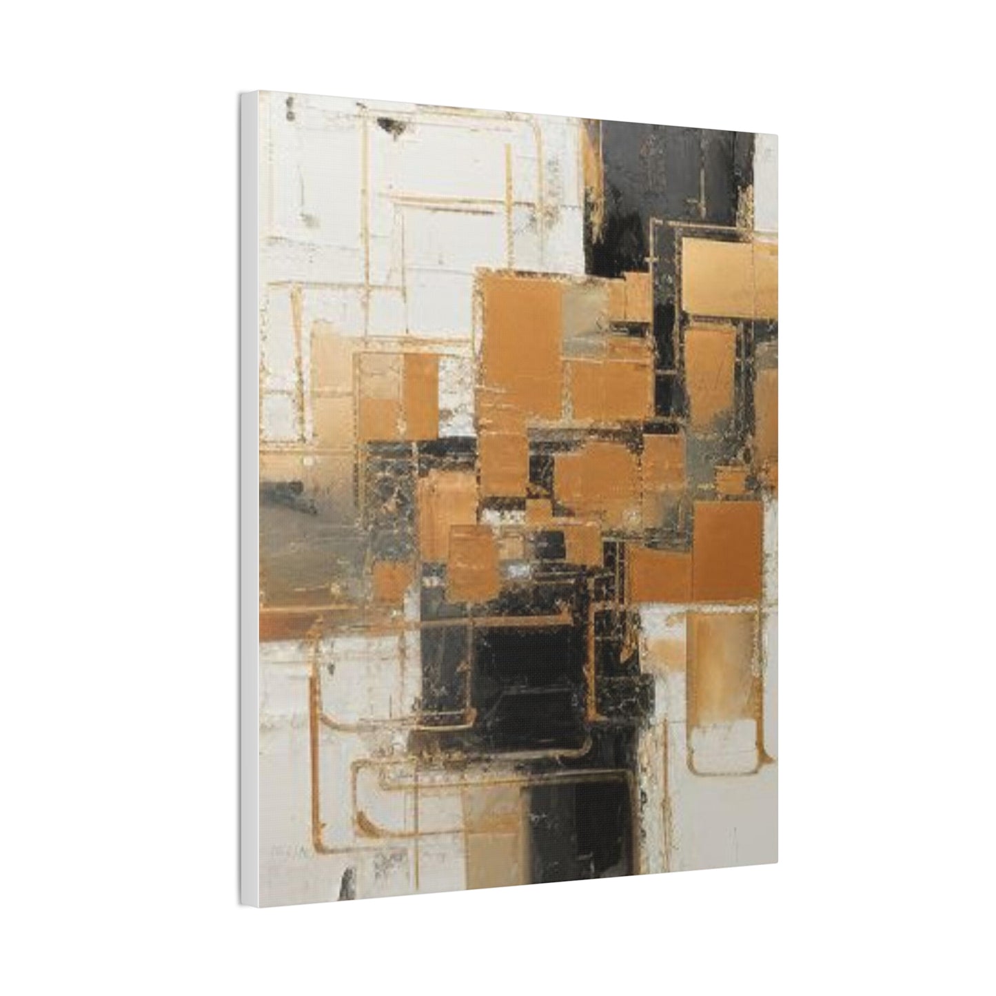 Gold and Black Elegance: A Symphony of Sophistication Canvas Print