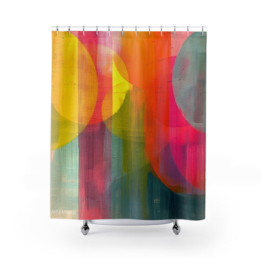 Canvas Cascade: Abstract Acrylic Art Shower Curtain Collection