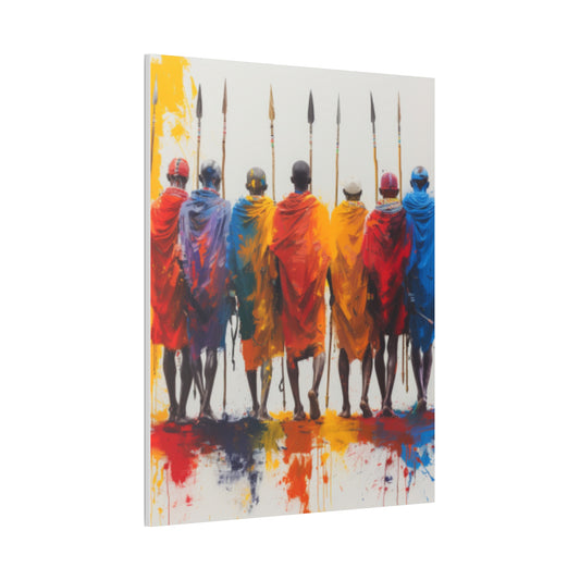 Masai Warriors Abstract Canvas Print