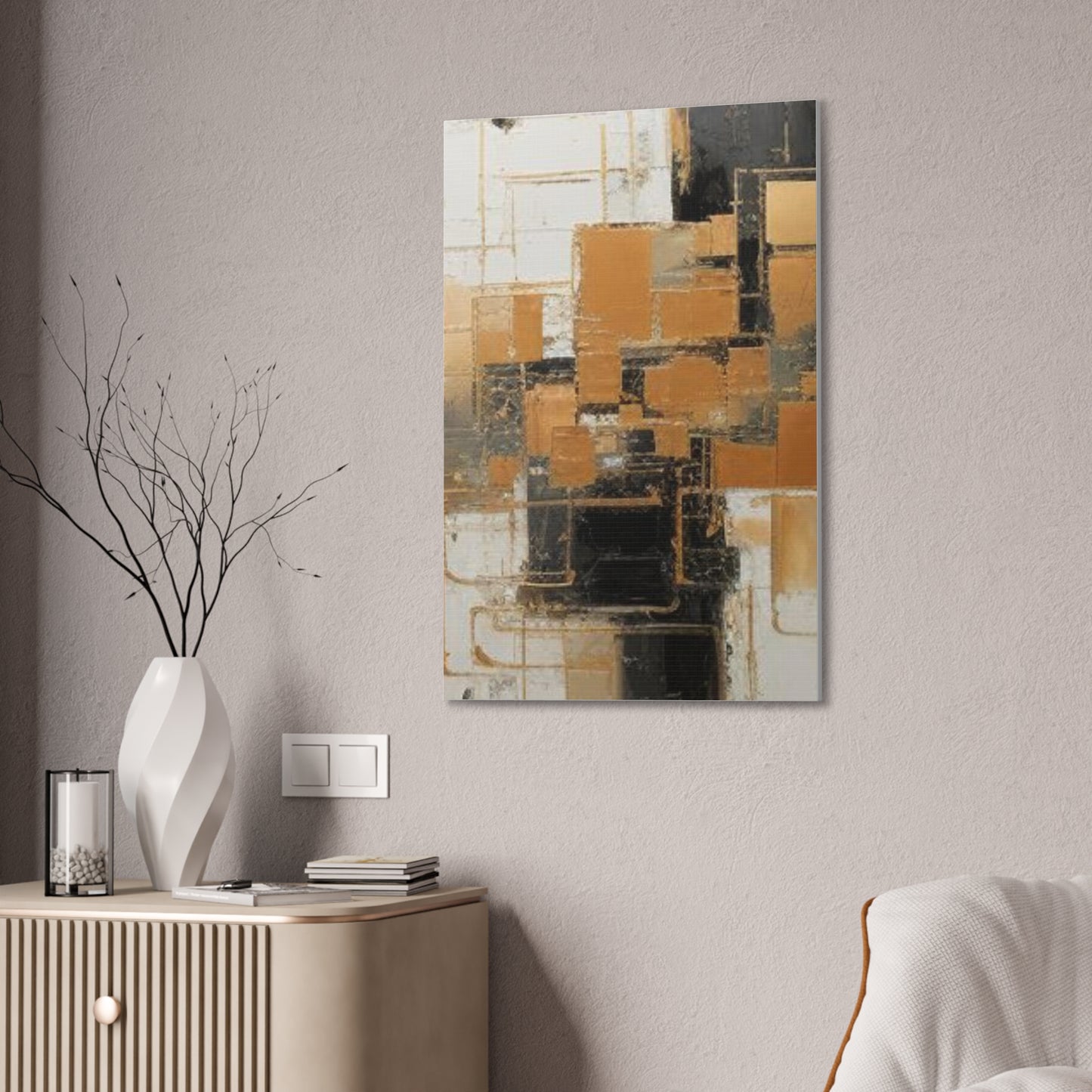 Gold and Black Elegance: A Symphony of Sophistication Canvas Print