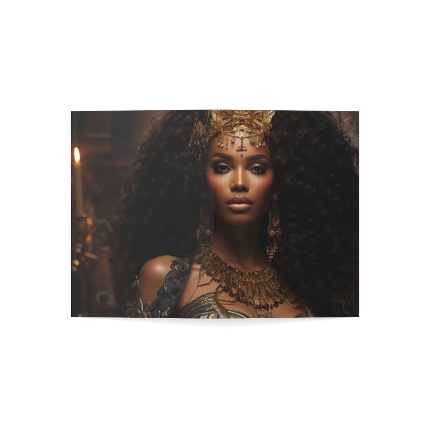 A Tapestry of Grace: Note Cards Showcasing Regal Black Women as African Royalty (1, 10, 30, and 50pcs)