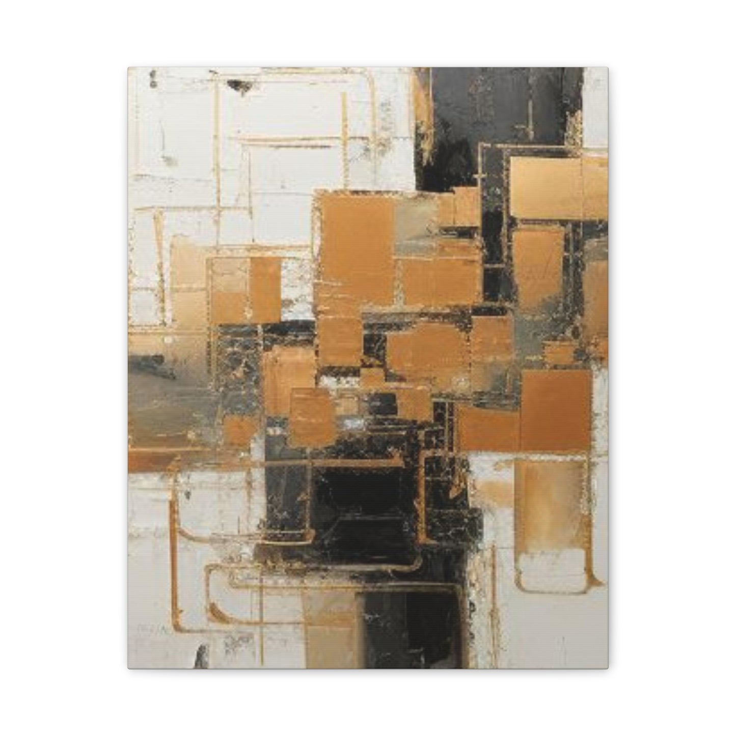 Gold and Black Elegance: A Symphony of Sophistication Canvas Print