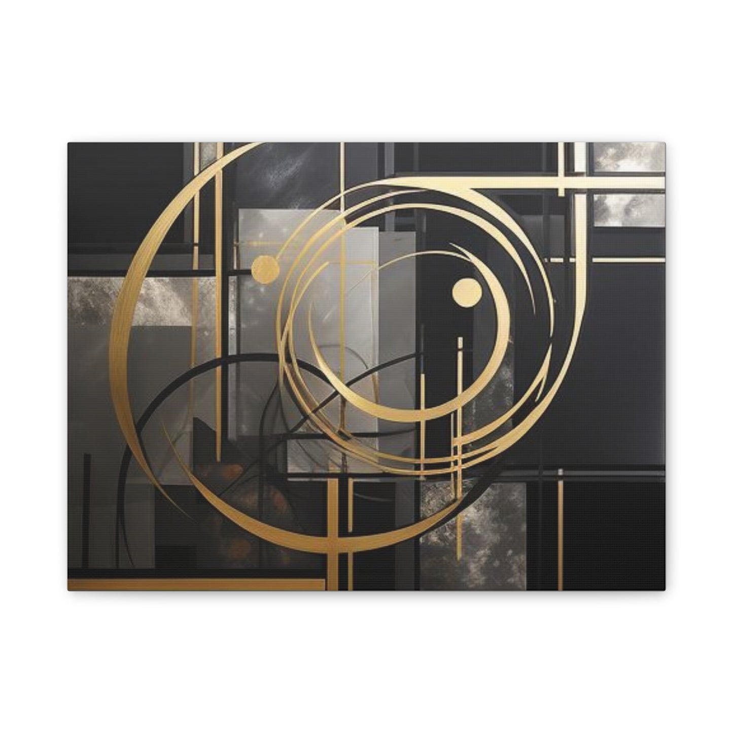 Gold and Black Elegance: A Symphony of Sophistication Canvas Print