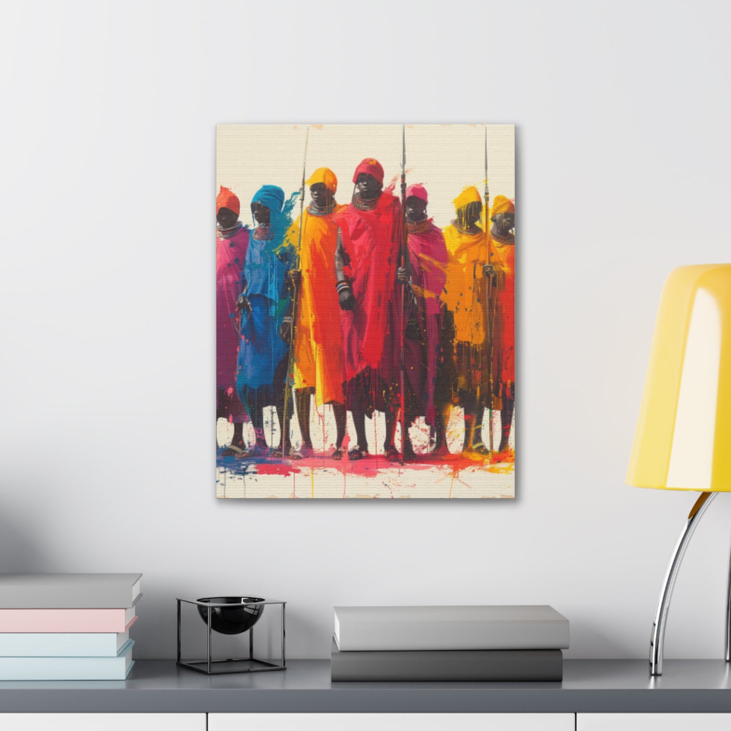 Masai Warriors Abstract Canvas Print