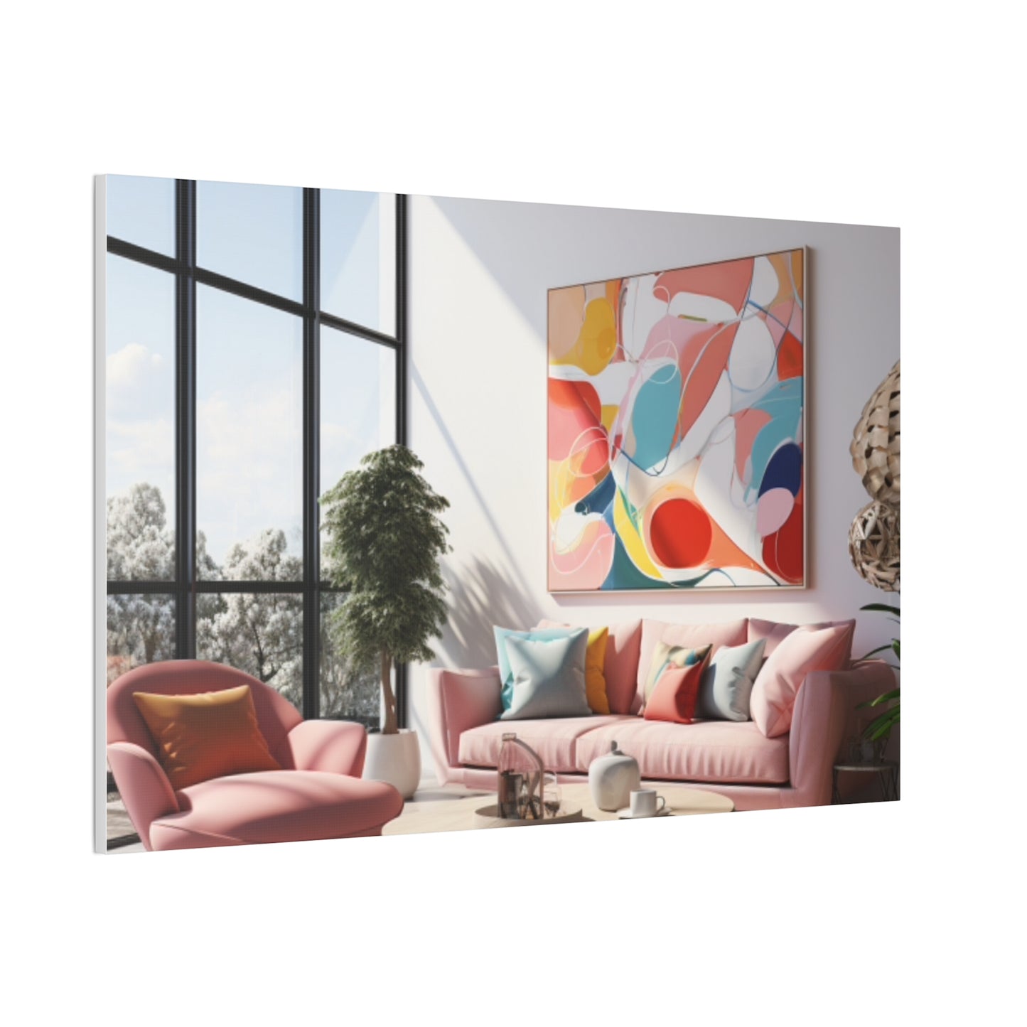 Timeless Elegance: Refined Pink Hues Canvas Print for Sophisticated Living Spaces