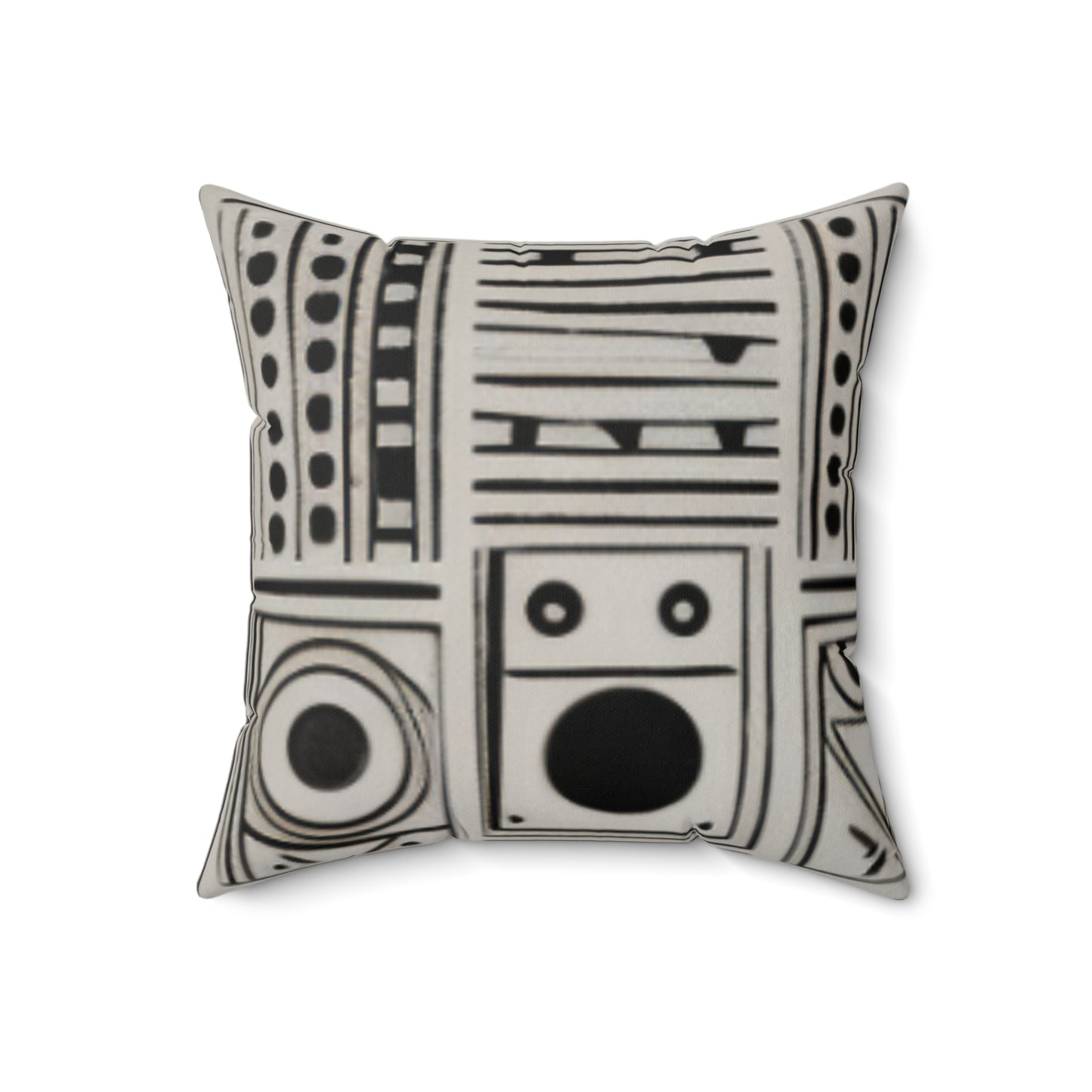 African Mud Cloth Design Square Pillow