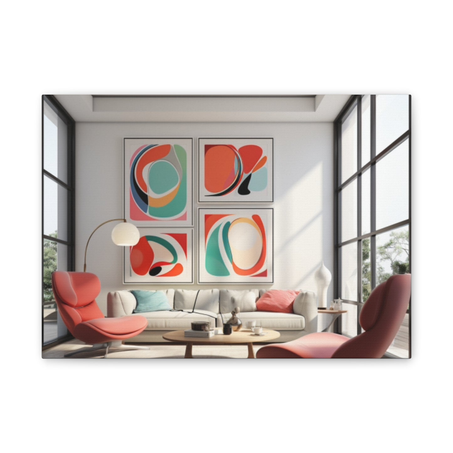 Timeless Elegance: Refined Pink Hues Canvas Print for Sophisticated Living Spaces