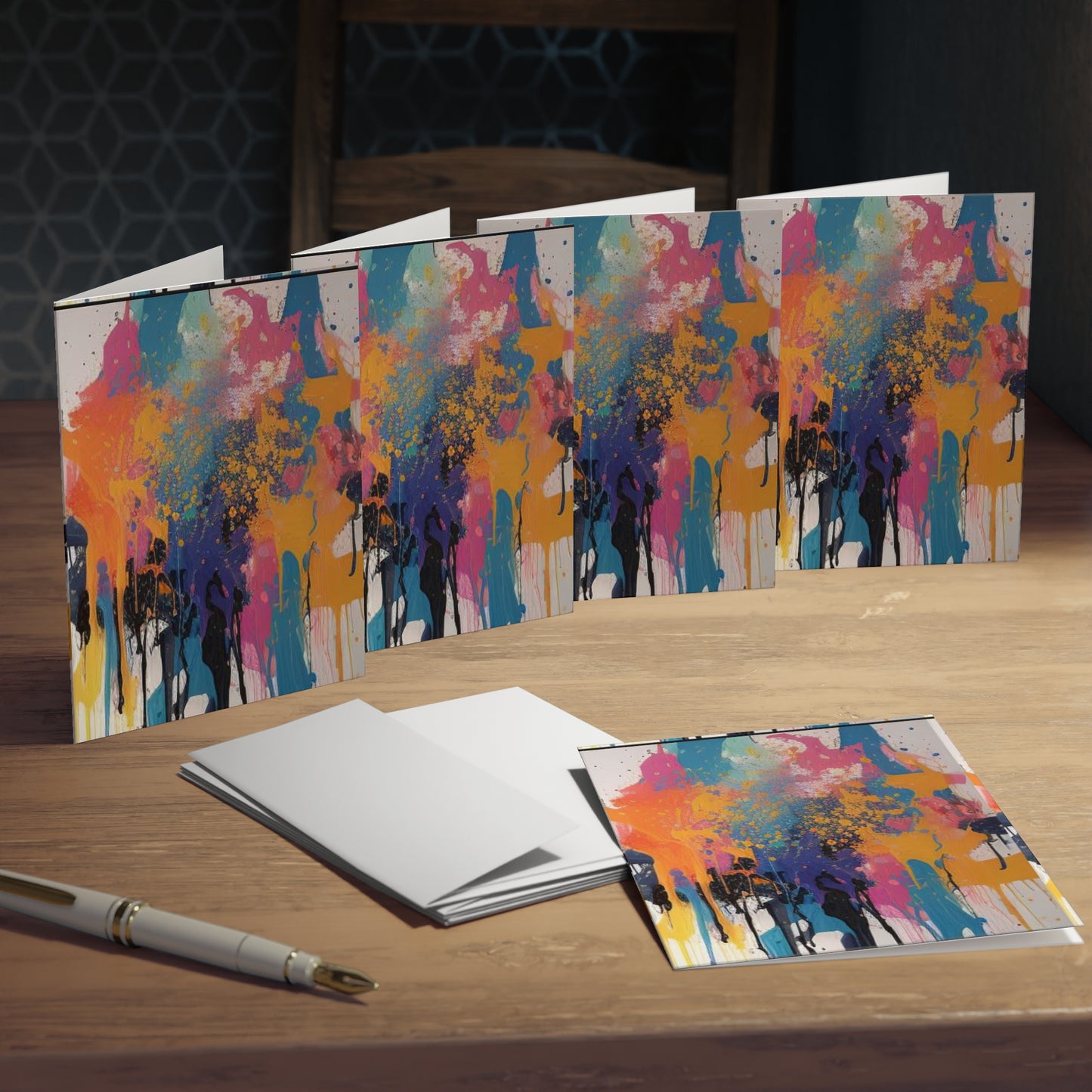 Elegance in Ink:  Abstract Art Note Card Set(5-Pack)