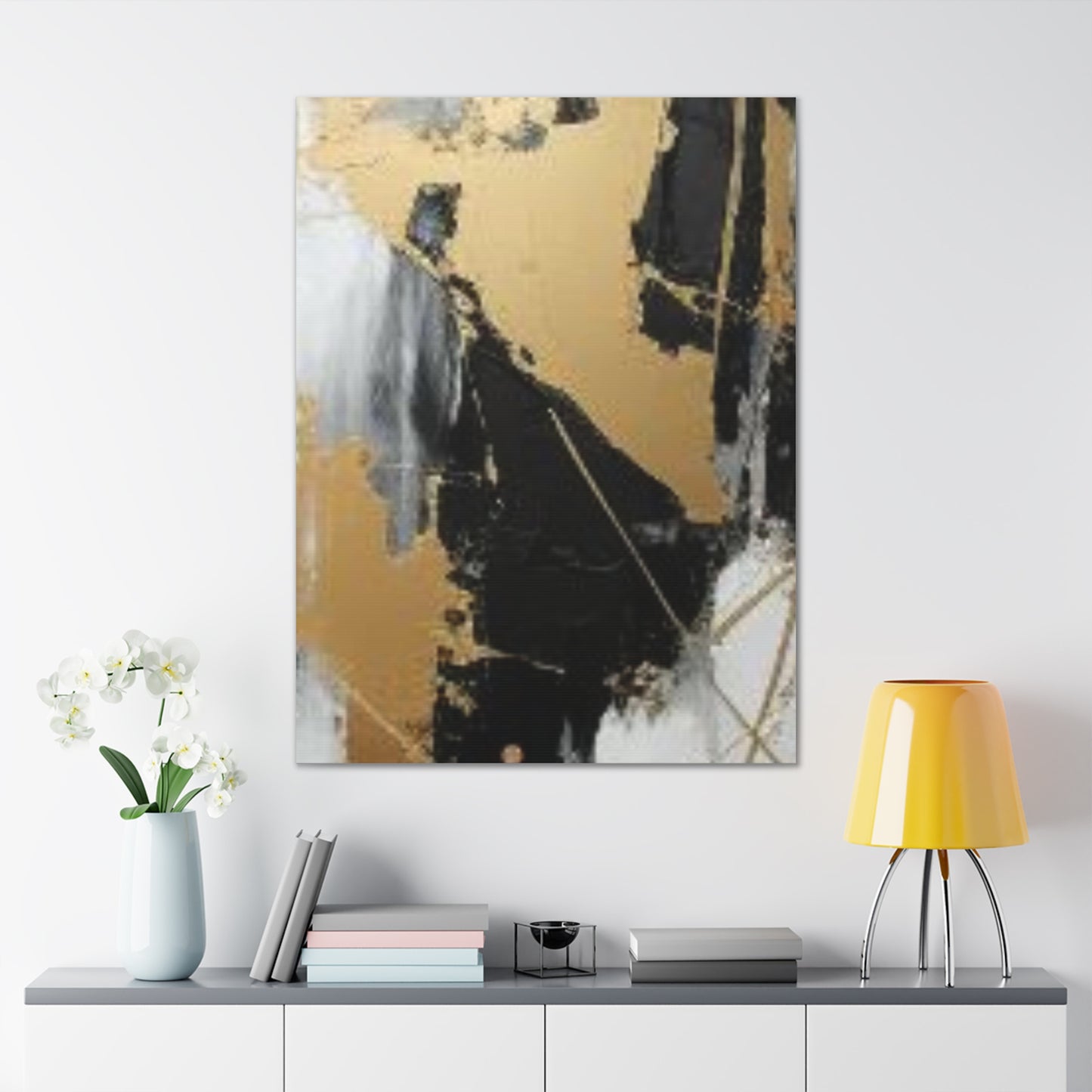 Gold and Black Elegance: A Symphony of Sophistication Canvas Print