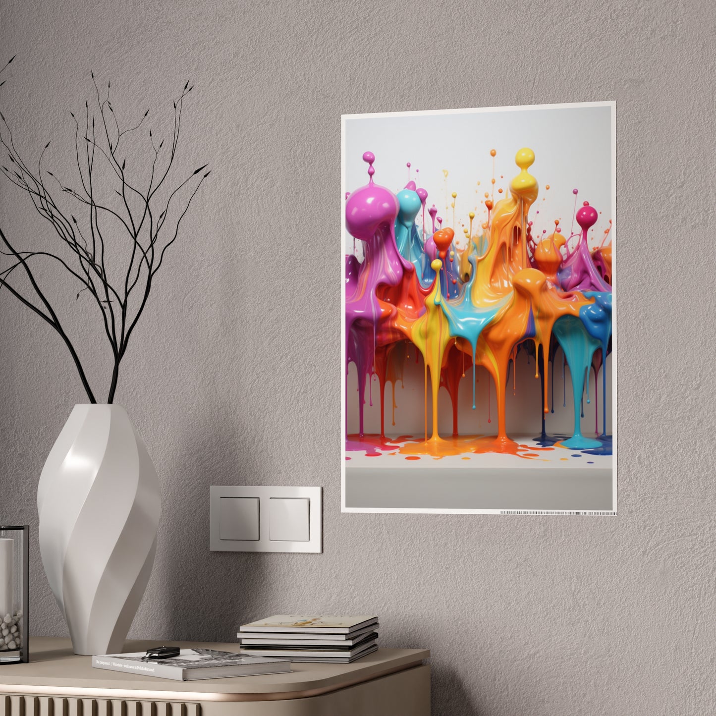 Gleaming Acrylic Abstract Poster: A Spectrum of Colorful Elegance