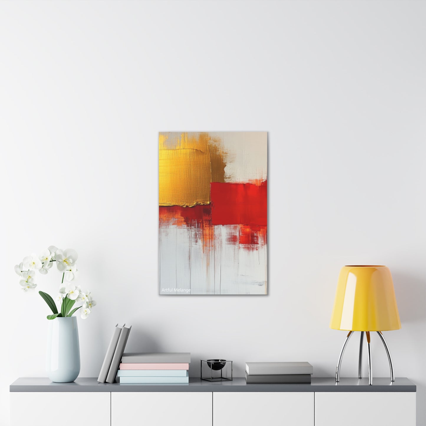 Acrylic Abstract Canvas Print - Homage to the Divine Nine/Red White and Gold 9