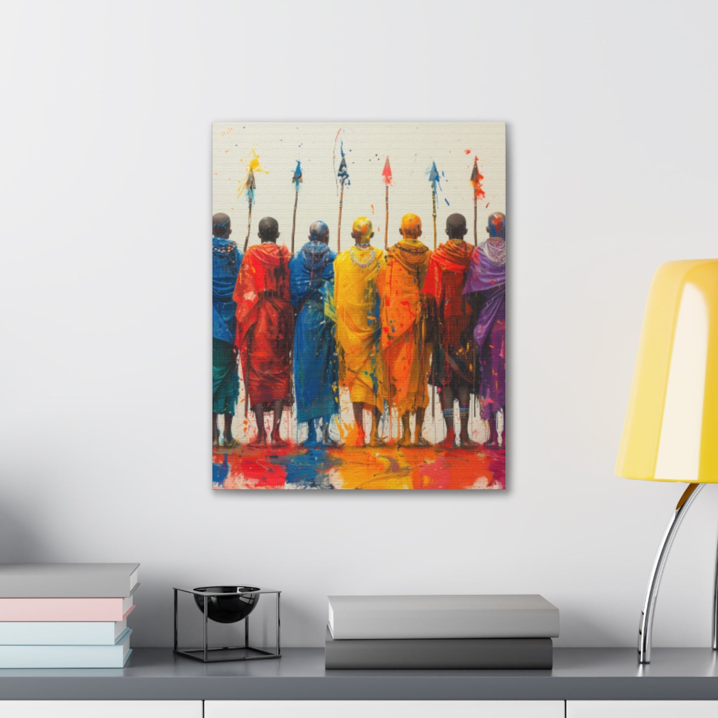 Masai Warriors Abstract Canvas Print