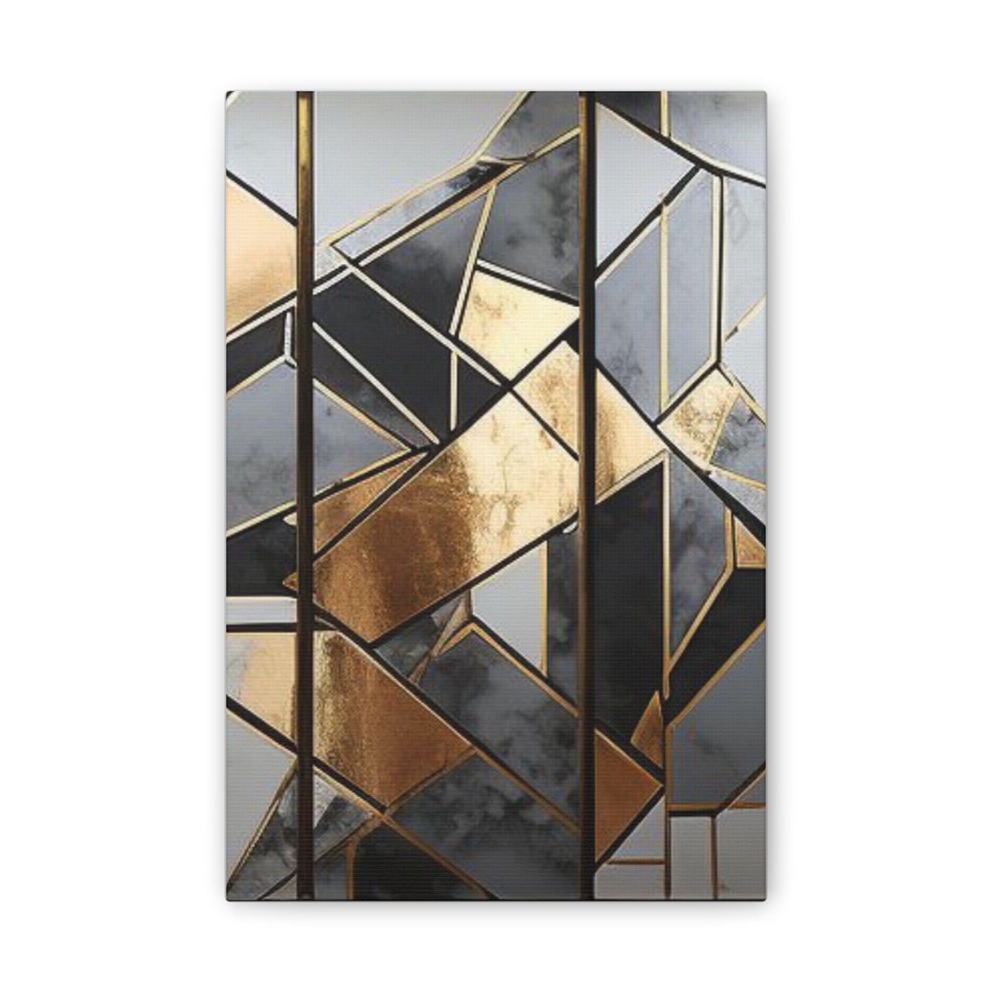 Gold and Black Elegance: A Symphony of Sophistication Canvas Print