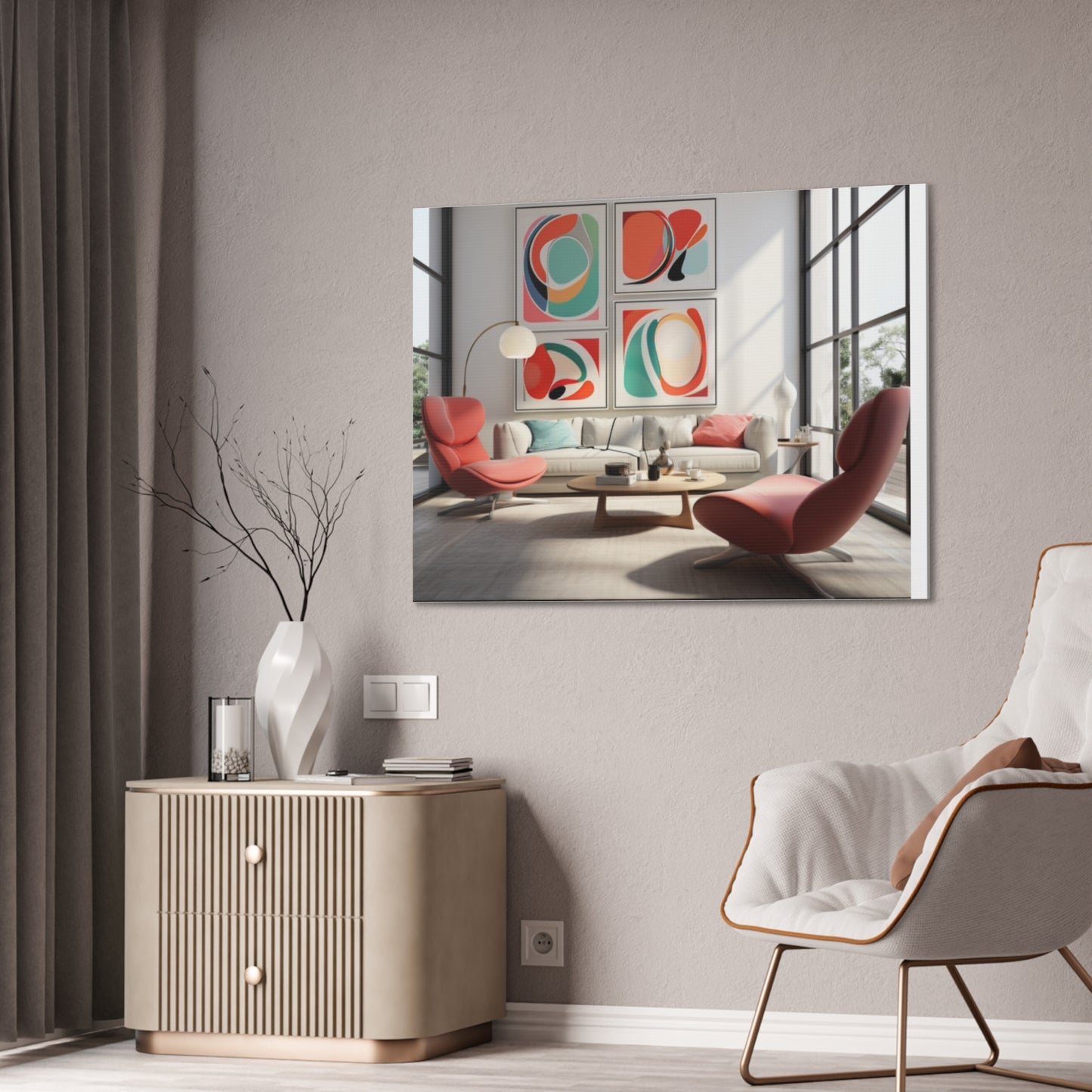 Timeless Elegance: Refined Pink Hues Canvas Print for Sophisticated Living Spaces