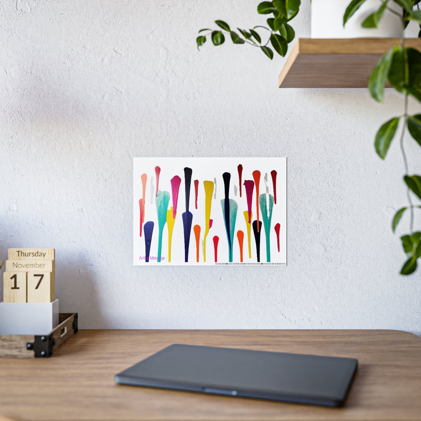 Gleaming Acrylic Abstract Poster: A Spectrum of Colorful Elegance