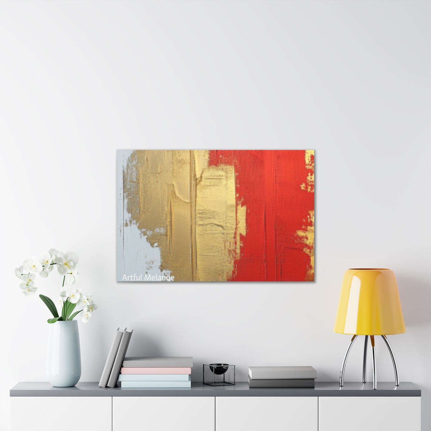 Acrylic Abstract Canvas Print - Homage to the Divine Nine/Red White and Gold 2