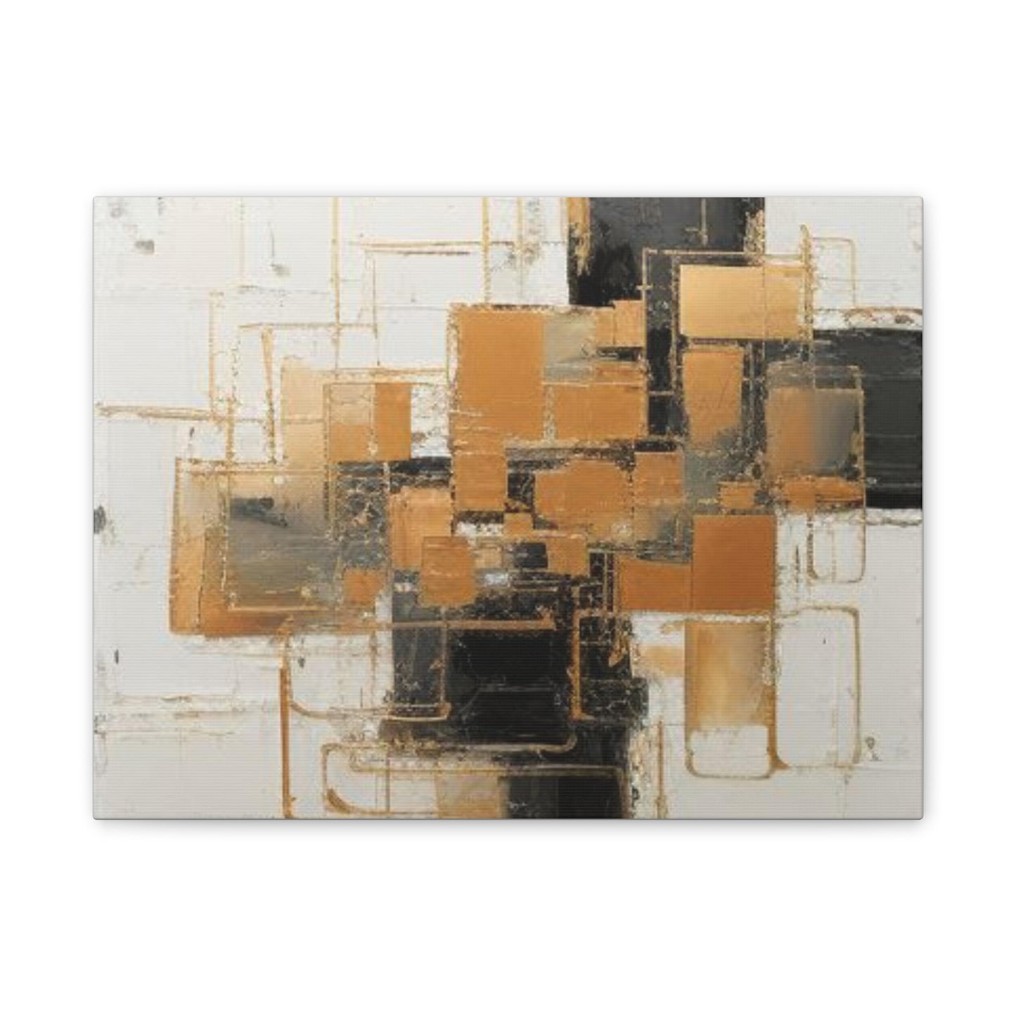 Gold and Black Elegance: A Symphony of Sophistication Canvas Print