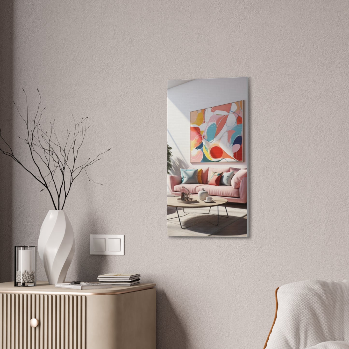 Timeless Elegance: Refined Pink Hues Canvas Print for Sophisticated Living Spaces