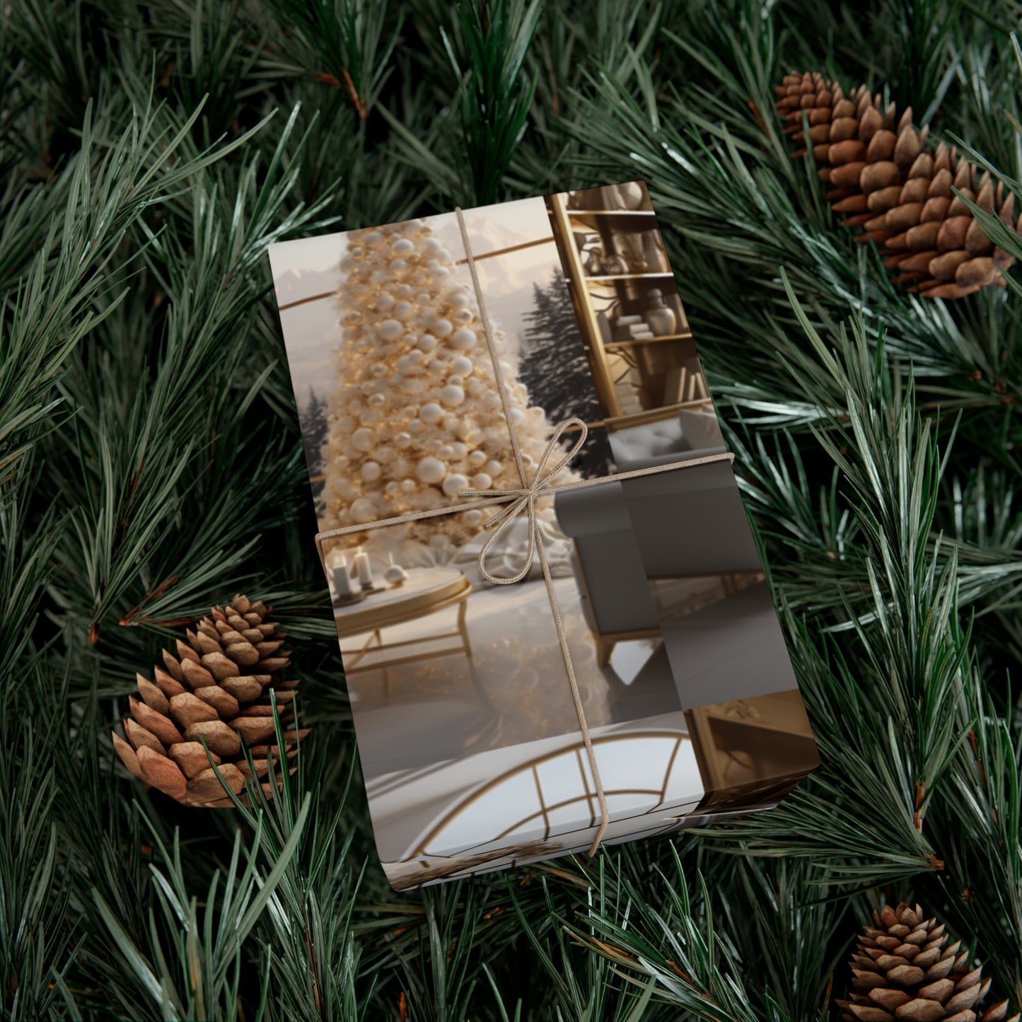 Elegant Gold and White Holiday Wrapping Paper Collection – Elevate Your Gifts with Sophisticated Style