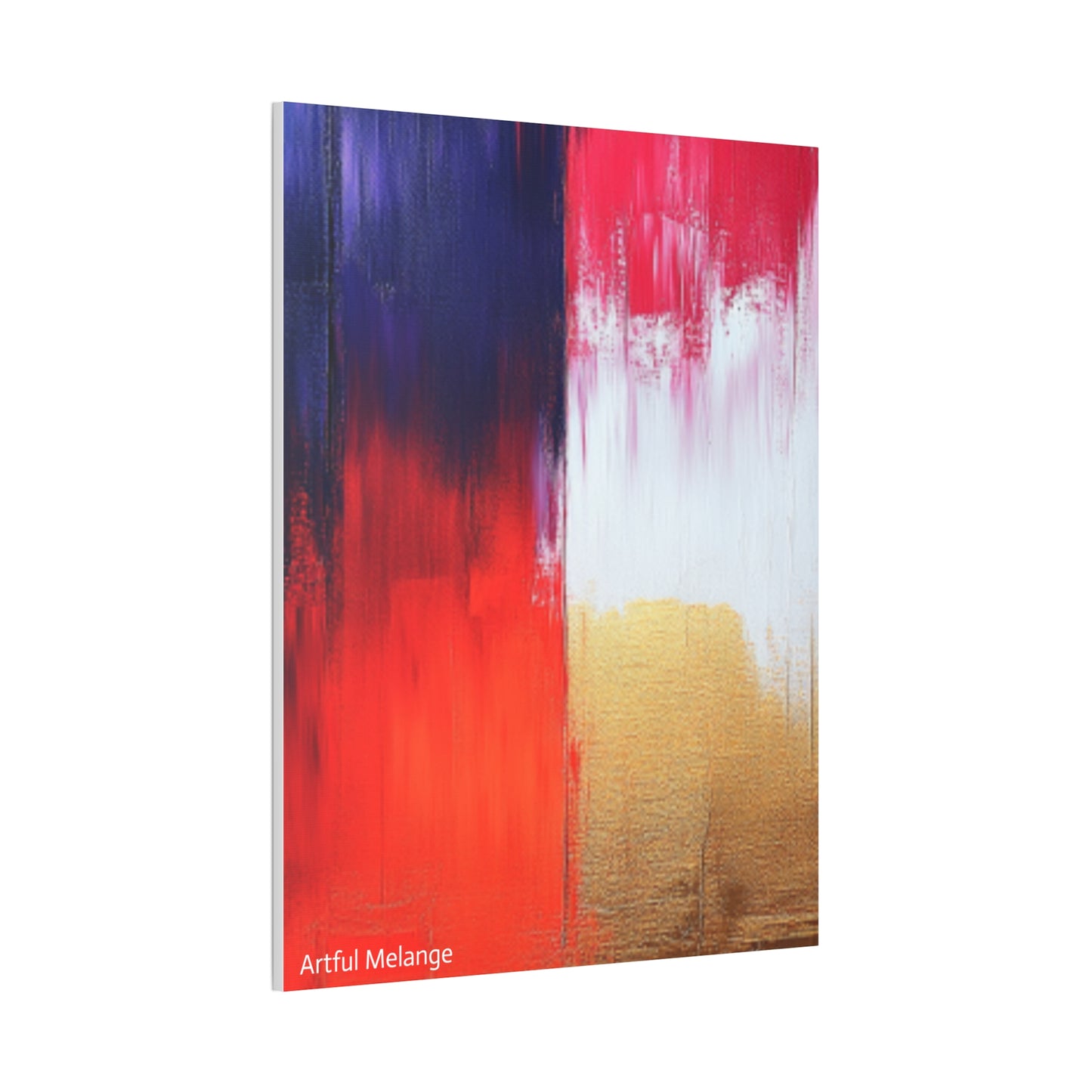 Acrylic Abstract Canvas Print - Homage to the Divine Nine/Red White Purple and Gold 2