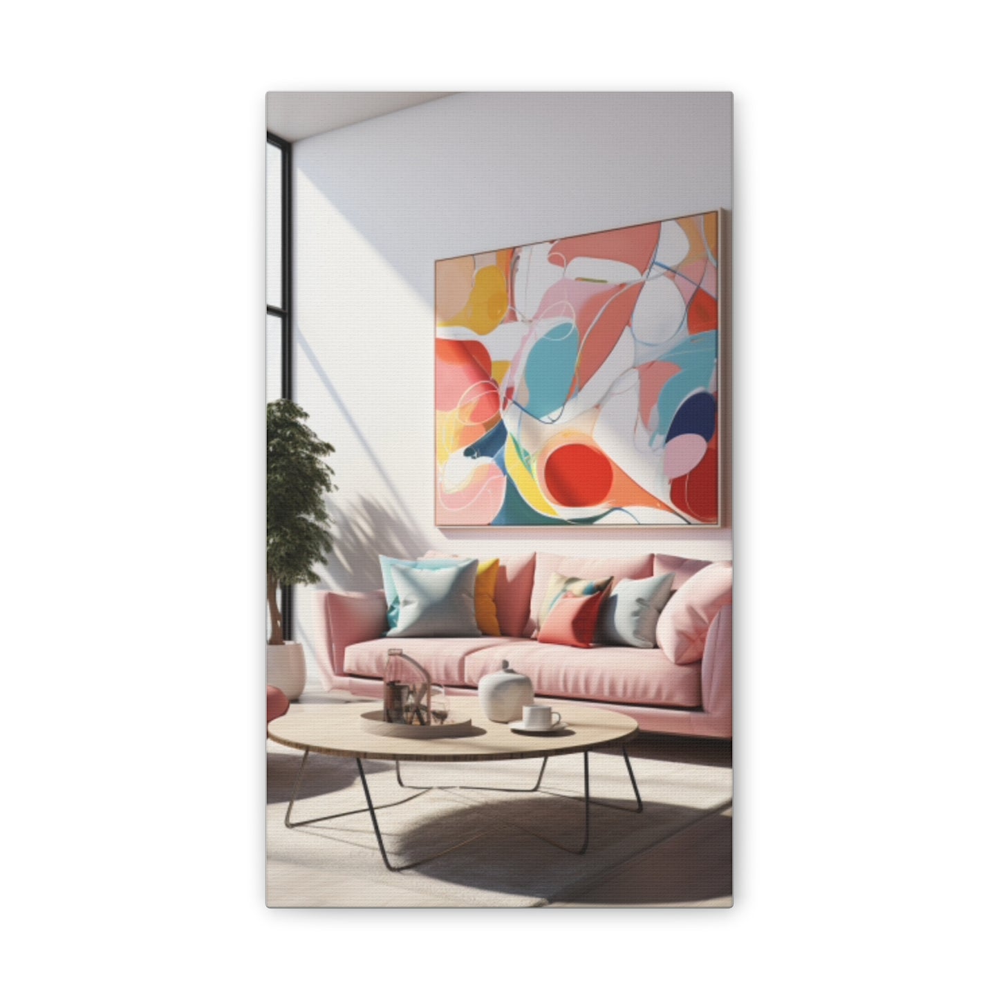 Timeless Elegance: Refined Pink Hues Canvas Print for Sophisticated Living Spaces