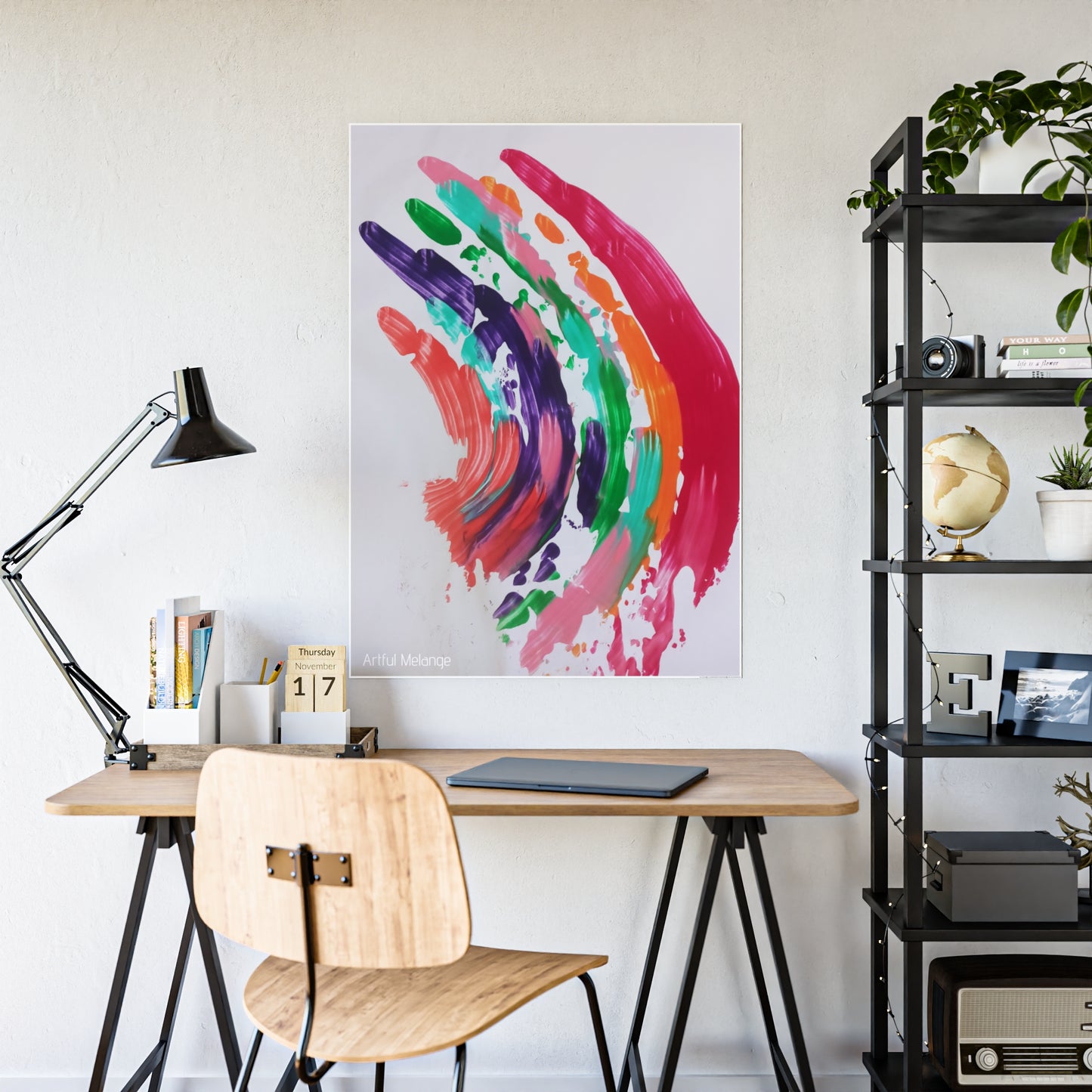 Gleaming Acrylic Abstract Poster: A Spectrum of Colorful Elegance