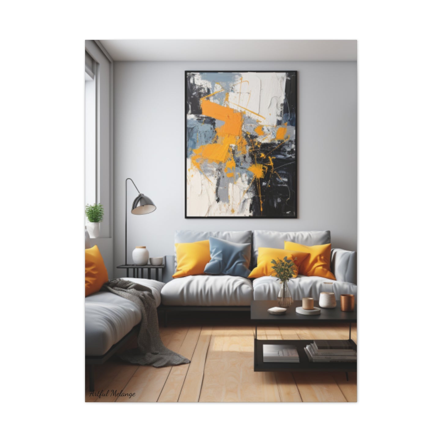 Timeless Elegance: Refined Yellow Hues Canvas Print for Sophisticated Living Spaces