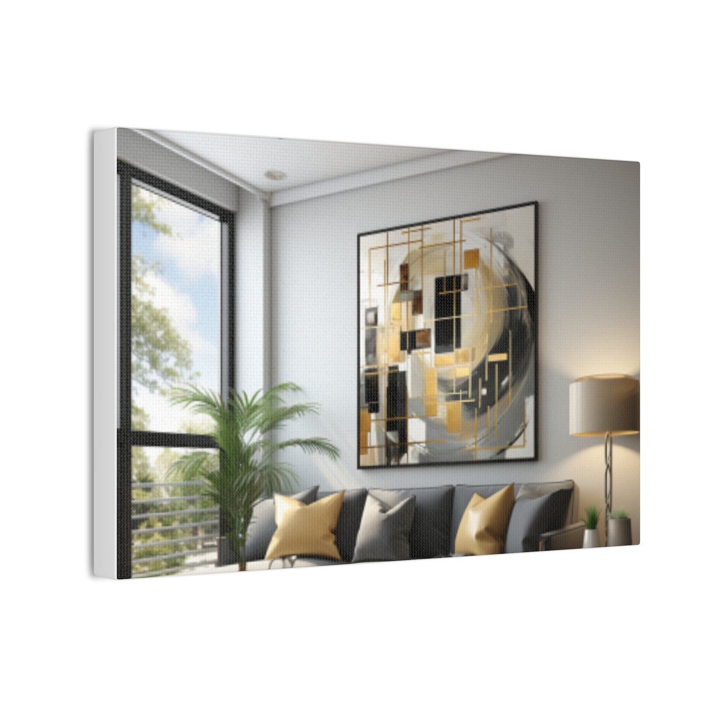 Gold and Black Elegance: A Symphony of Sophistication Canvas Print