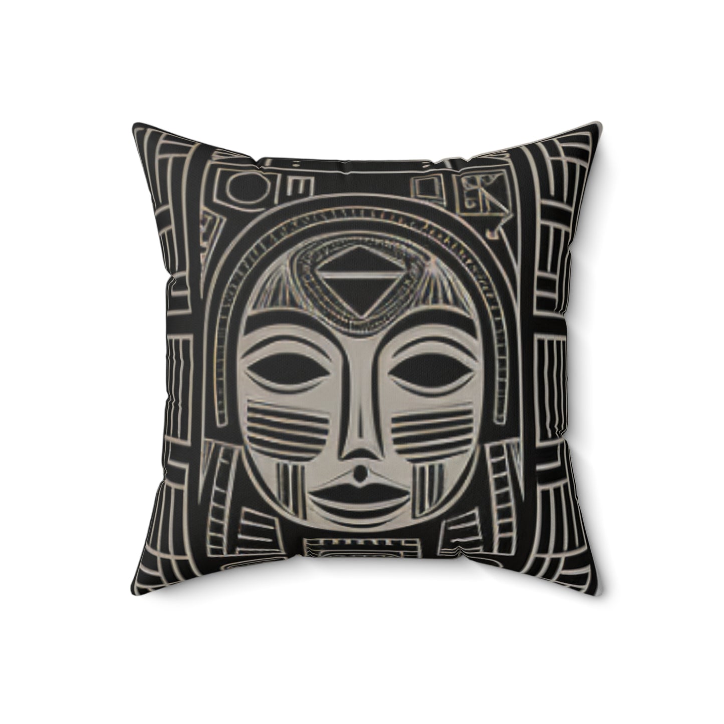 African Mud Cloth Design Square Pillow