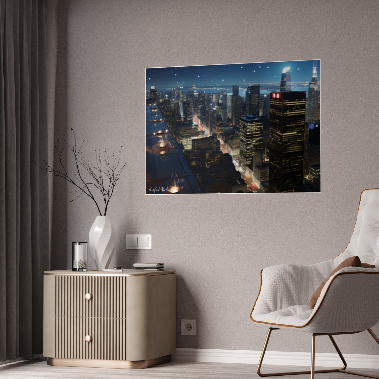 Skyline Vista: Hyper-Realistic 3D Cityscape Posters