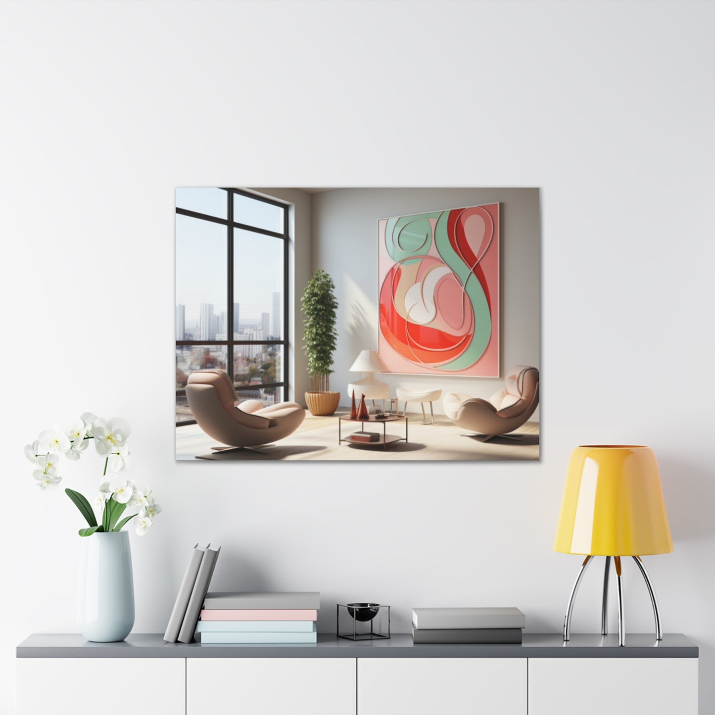 Timeless Elegance: Refined Pink Hues Canvas Print for Sophisticated Living Spaces