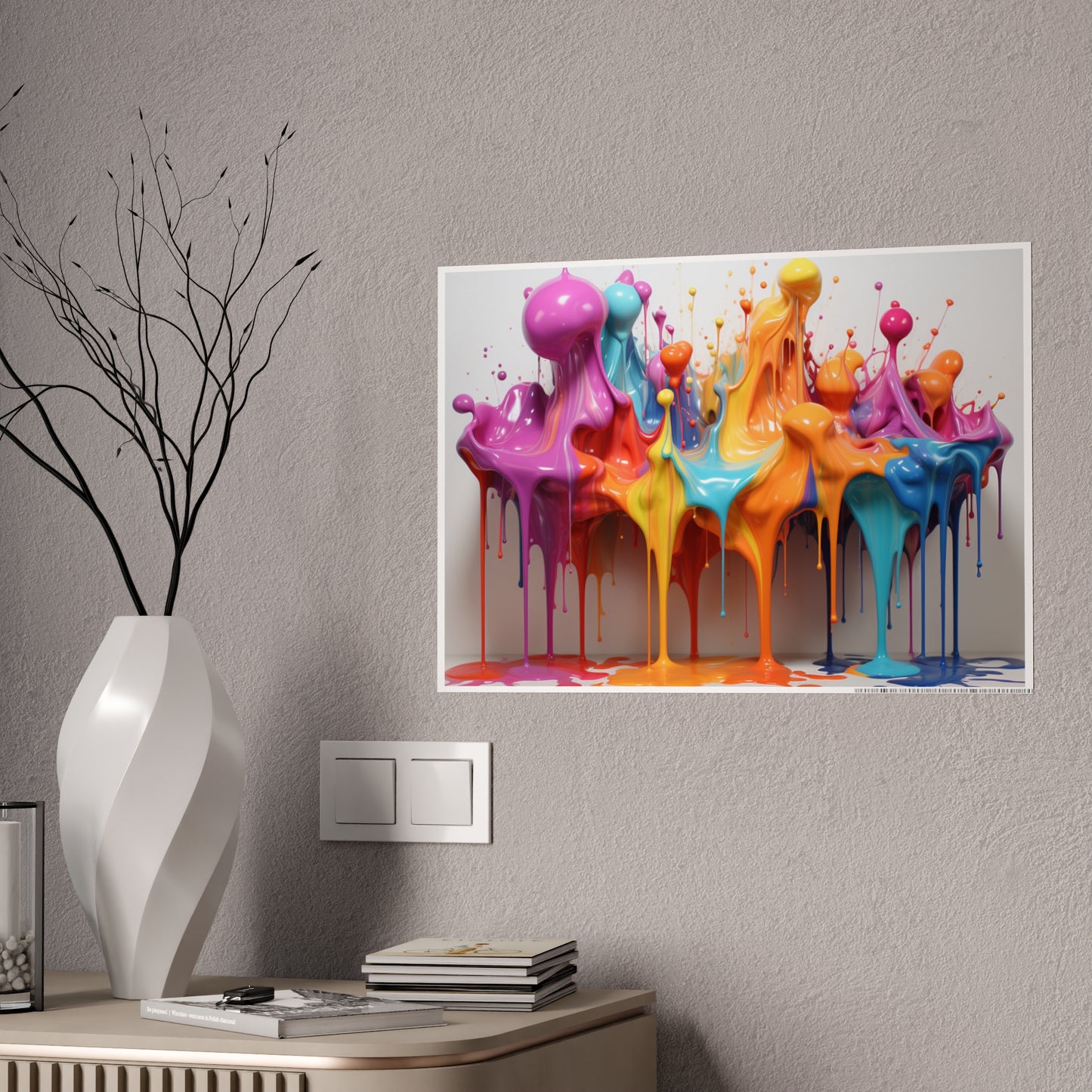 Gleaming Acrylic Abstract Poster: A Spectrum of Colorful Elegance