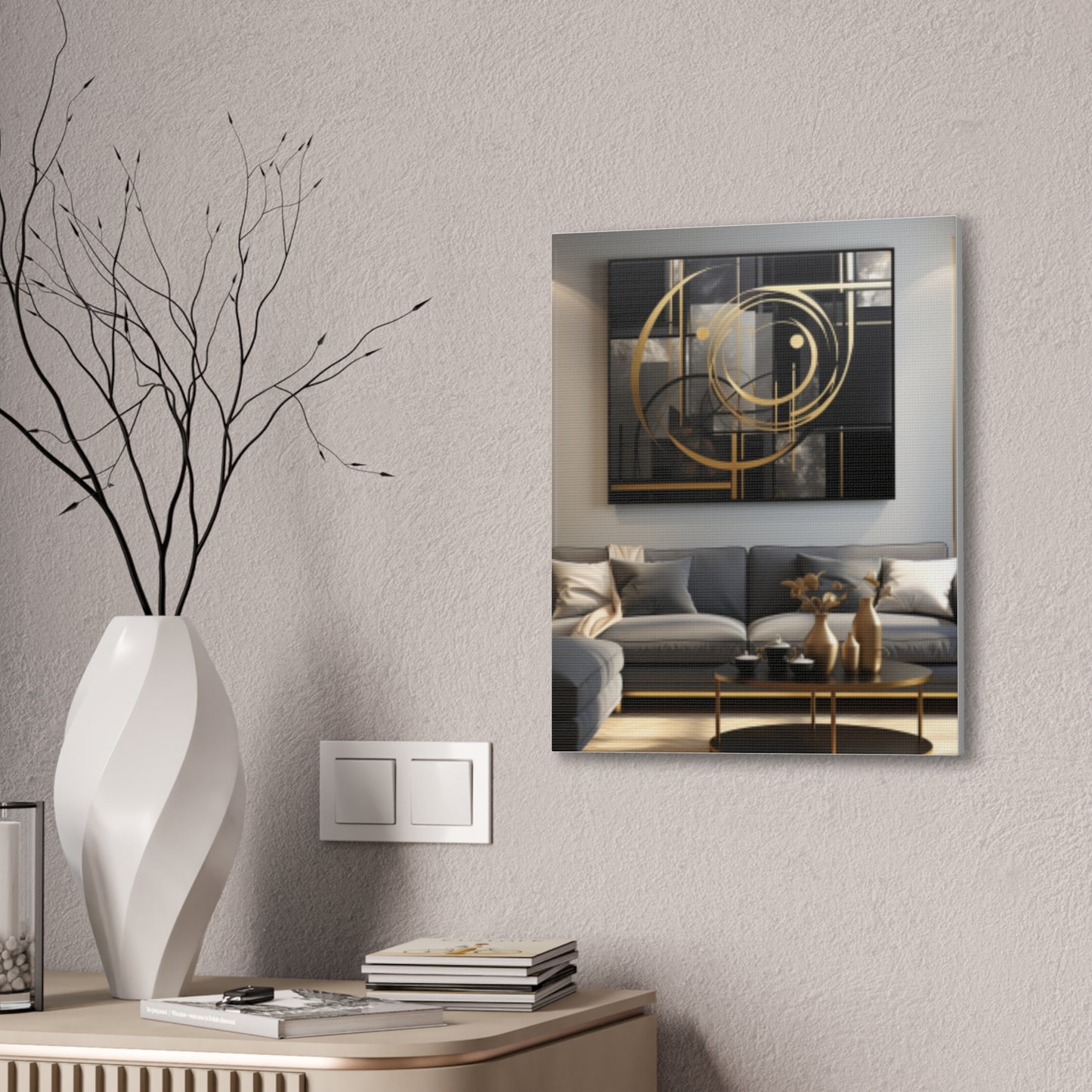 Gold and Black  Elegance: A Symphony of Sophistication Canvas Print