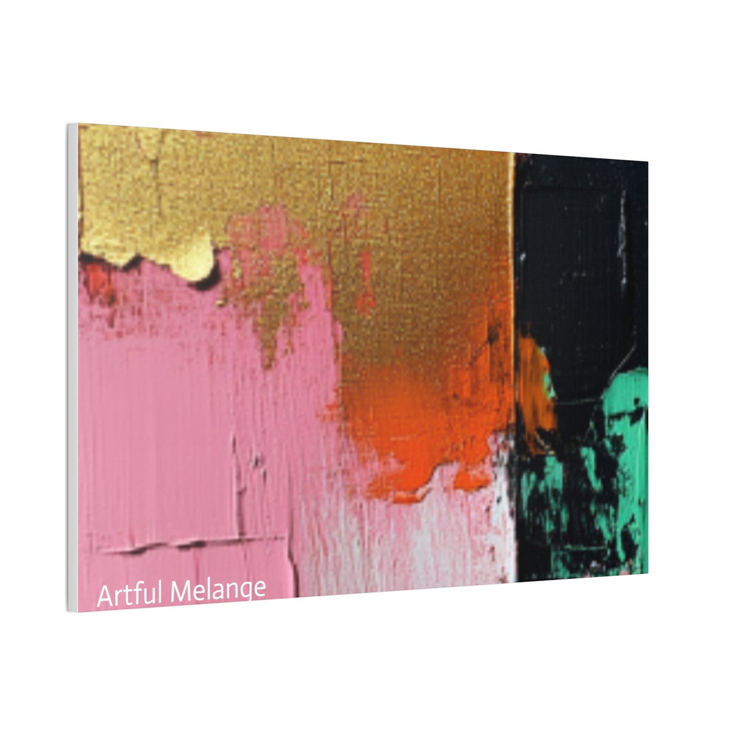 Acrylic Abstract Canvas Print - Homage to the Divine Nine/Pink Green Black and Gold 7