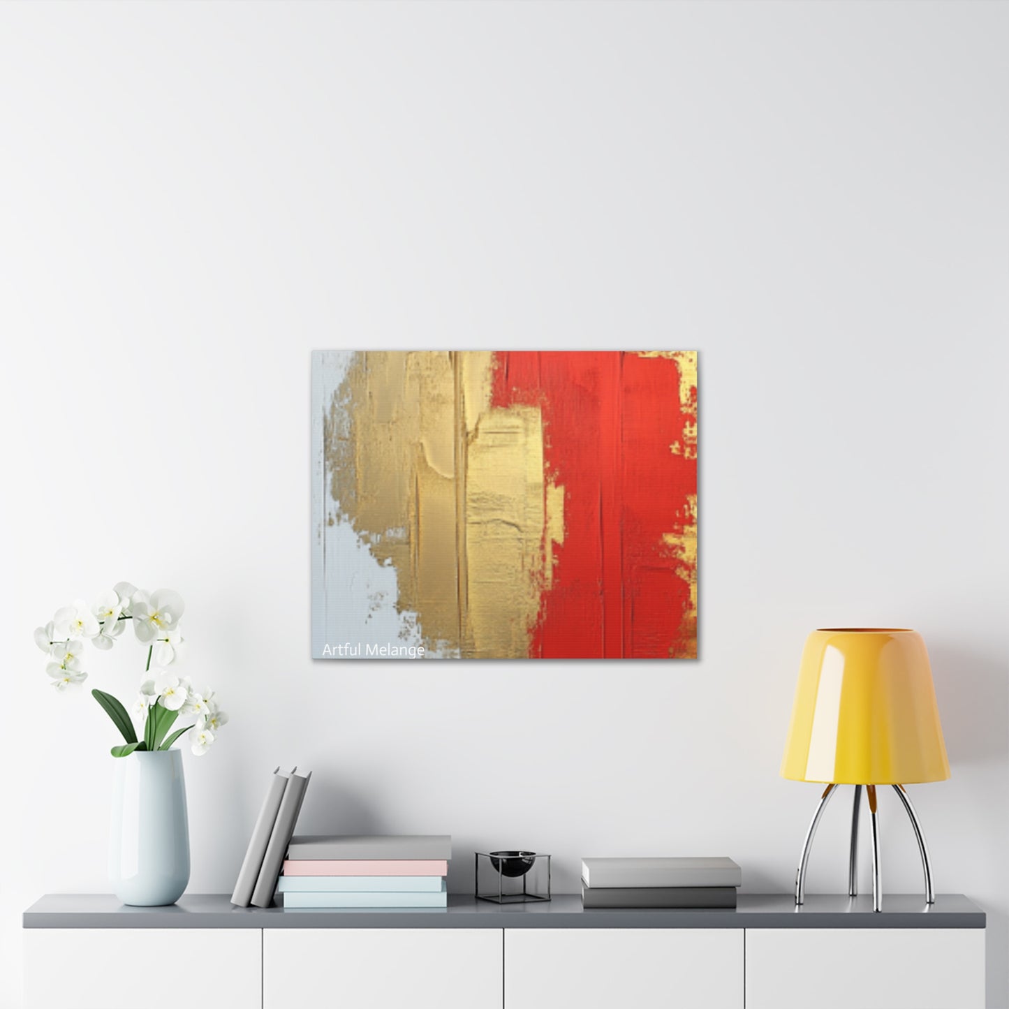 Acrylic Abstract Canvas Print - Homage to the Divine Nine/Red White and Gold 2