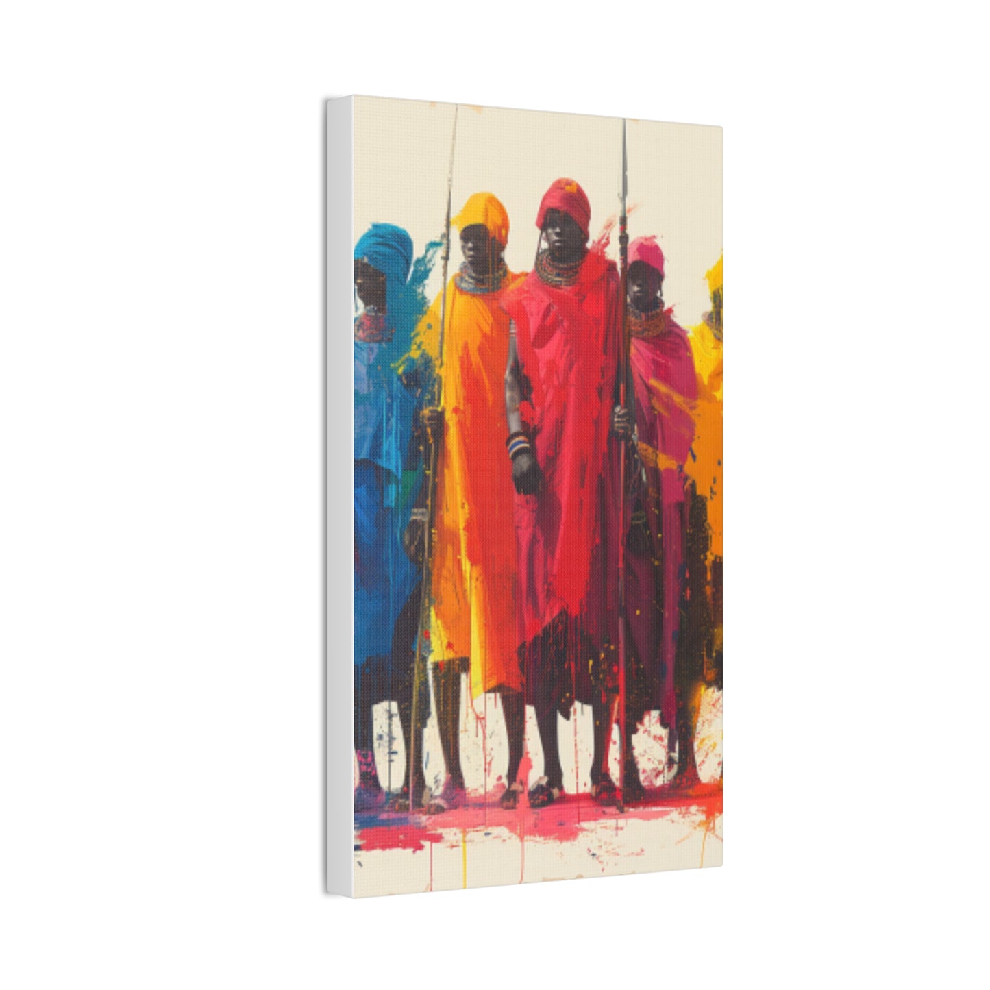 Masai Warriors Abstract Canvas Print