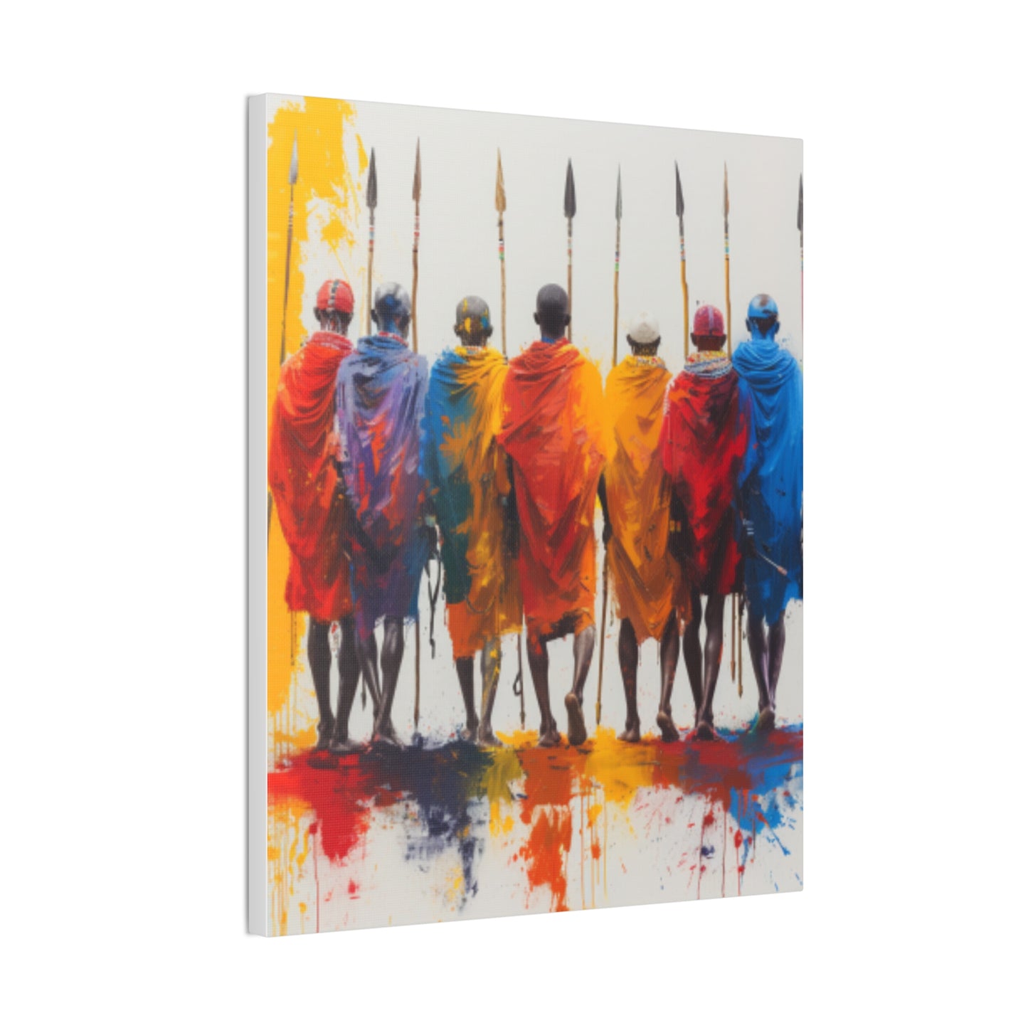 Masai Warriors Abstract Canvas Print