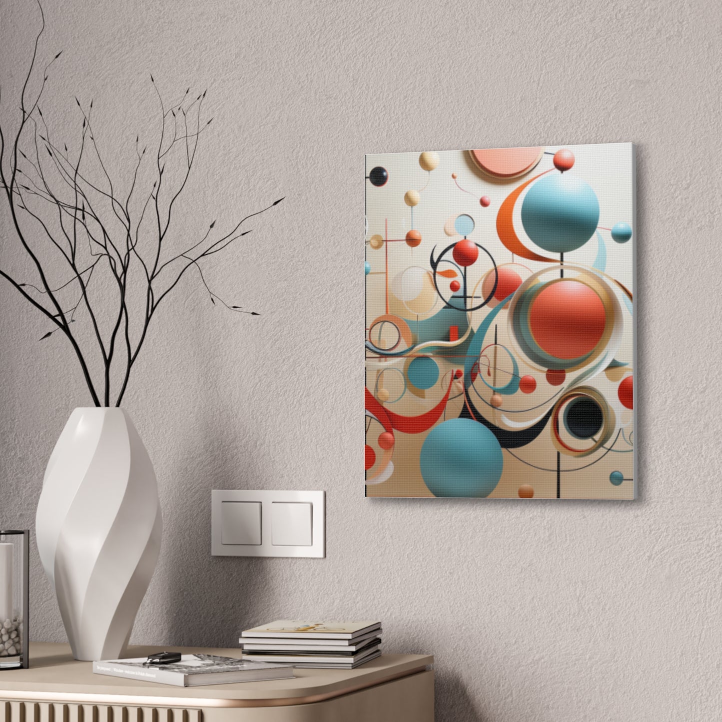 Harmony in Cyan and Peach- Graphic Print