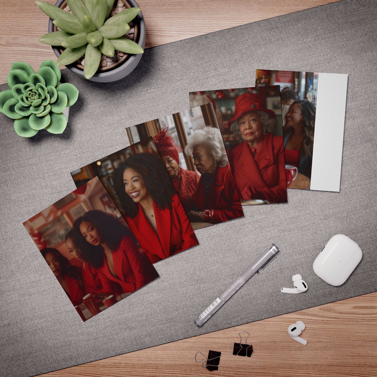 Melanin Muses: Celebrating Galentine's/ Gathering on Park Avenue Notecards(5-Pack)