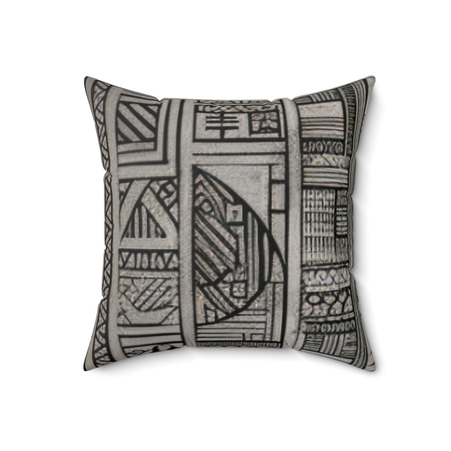 African Mud Cloth Design Square Pillow