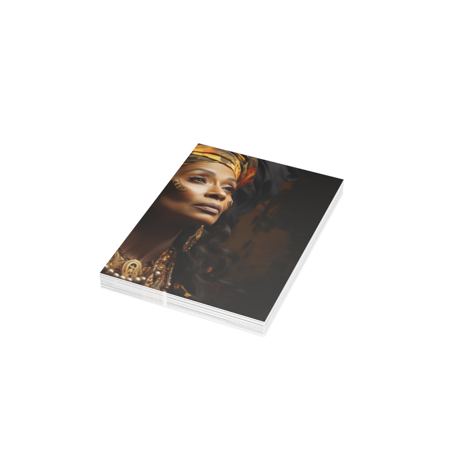 A Tapestry of Grace Note Cards: Showcasing Regal Black Women as African Royalty 1, 10, 30, and 50 pcs