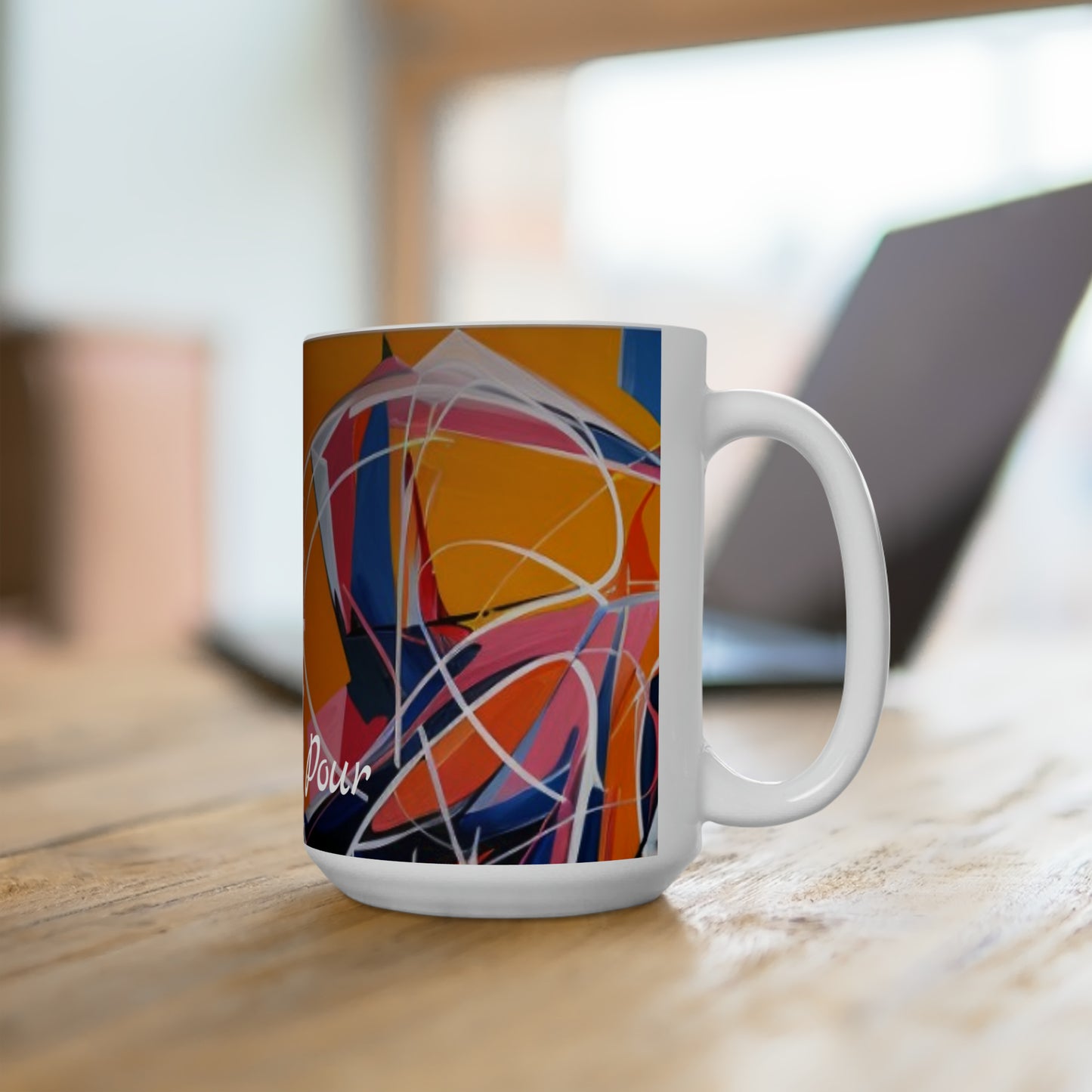 Artsy Pour Ceramic Mug 15oz