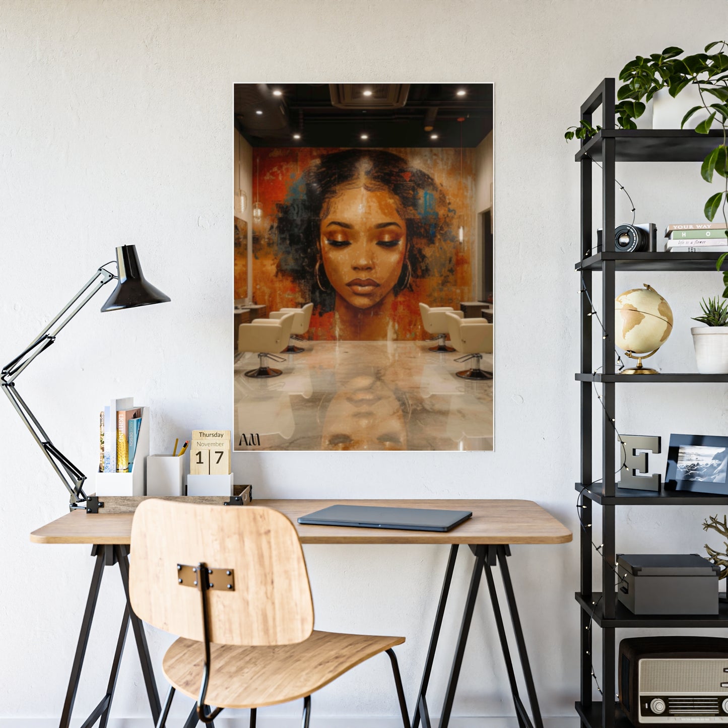 Black Hair Salon Interiors: Poster Prints Celebrating Style