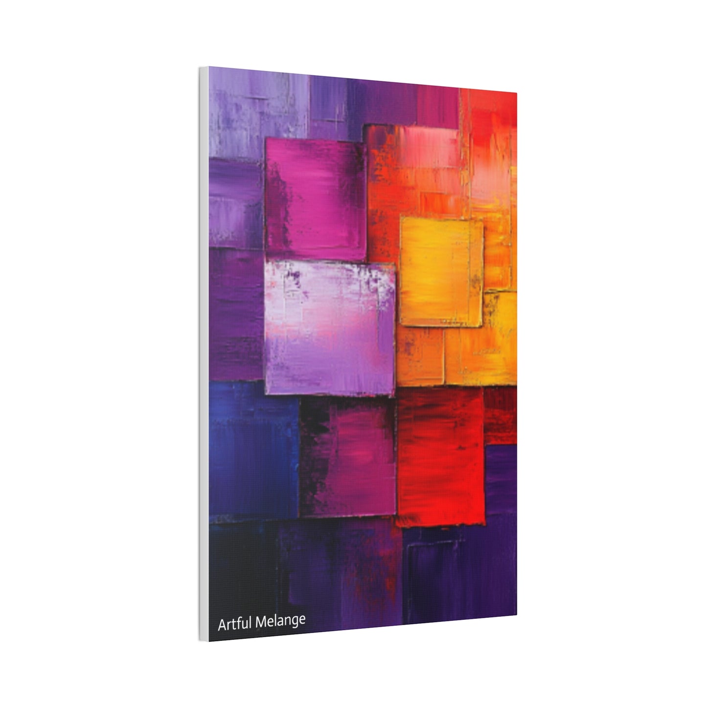 Acrylic Abstract Canvas Print - Homage to the Divine Nine/Red White Purple and Gold 8