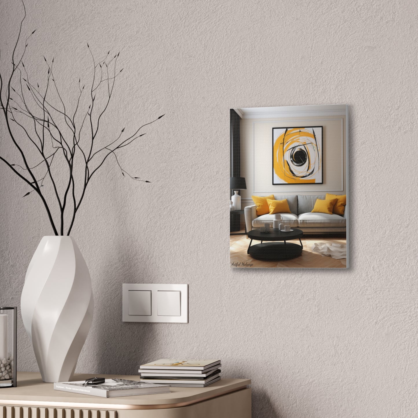 Timeless Elegance: Refined Yellow Hues Canvas Print for Sophisticated Living Spaces