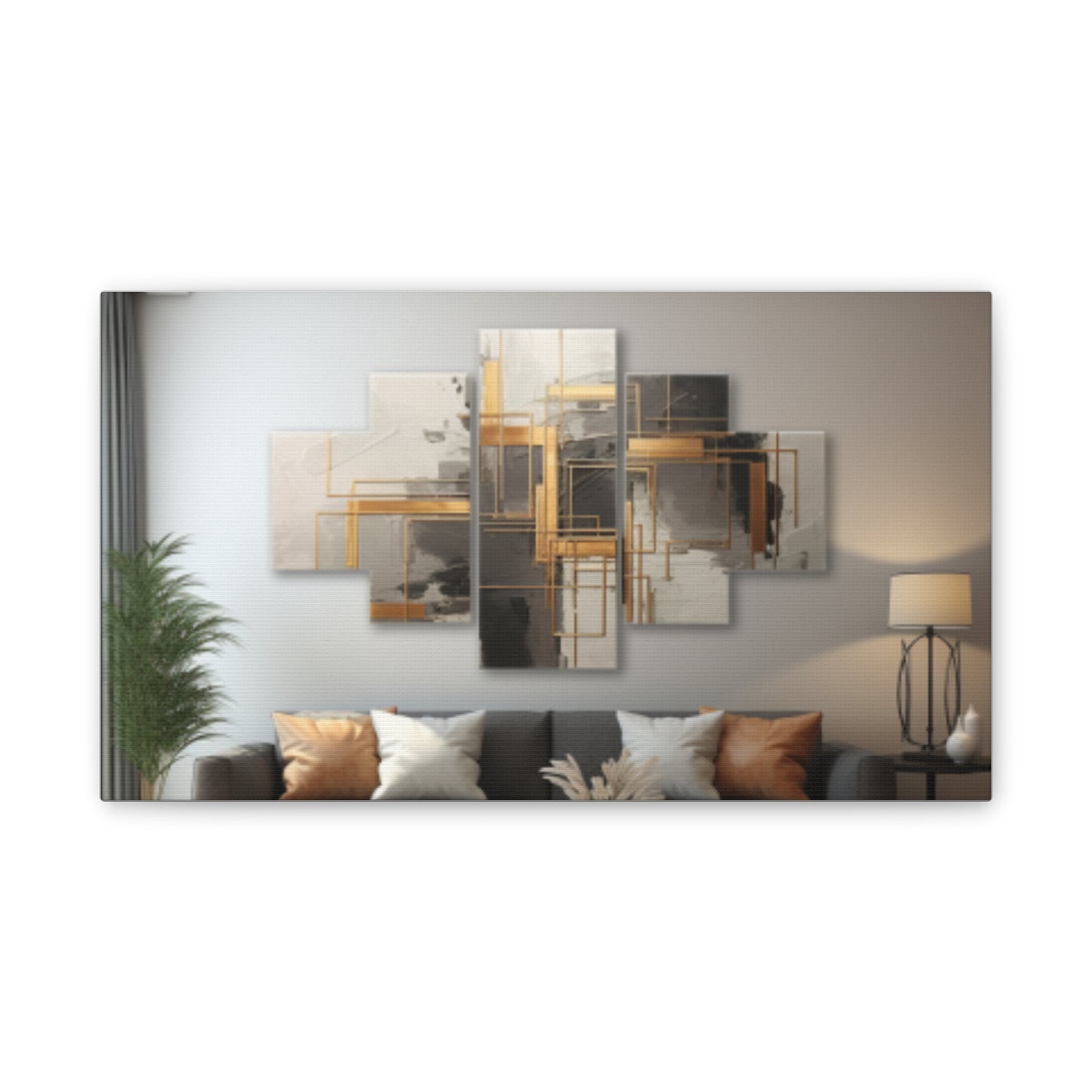 Gold and Black  Elegance: A Symphony of Sophistication Canvas Print