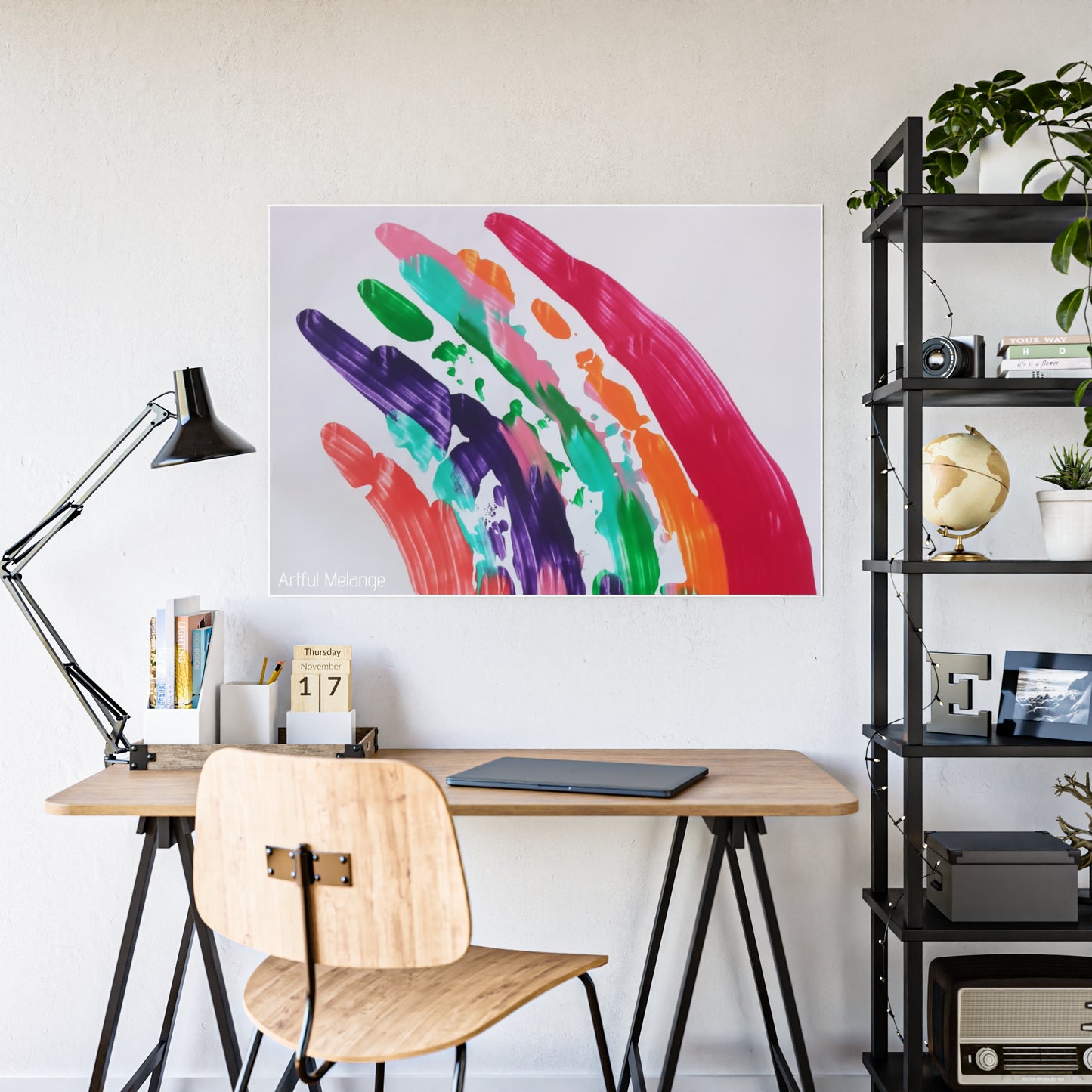 Gleaming Acrylic Abstract Poster: A Spectrum of Colorful Elegance