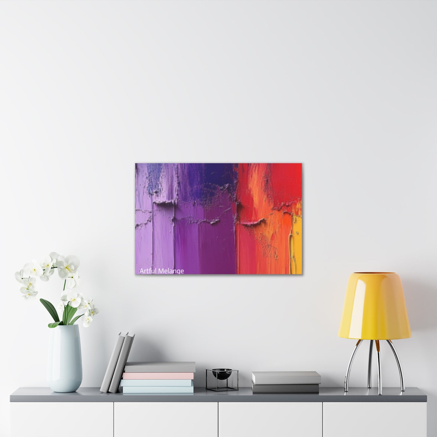 Acrylic Abstract Canvas Print - Homage to the Divine Nine/Red White Purple and Gold 4