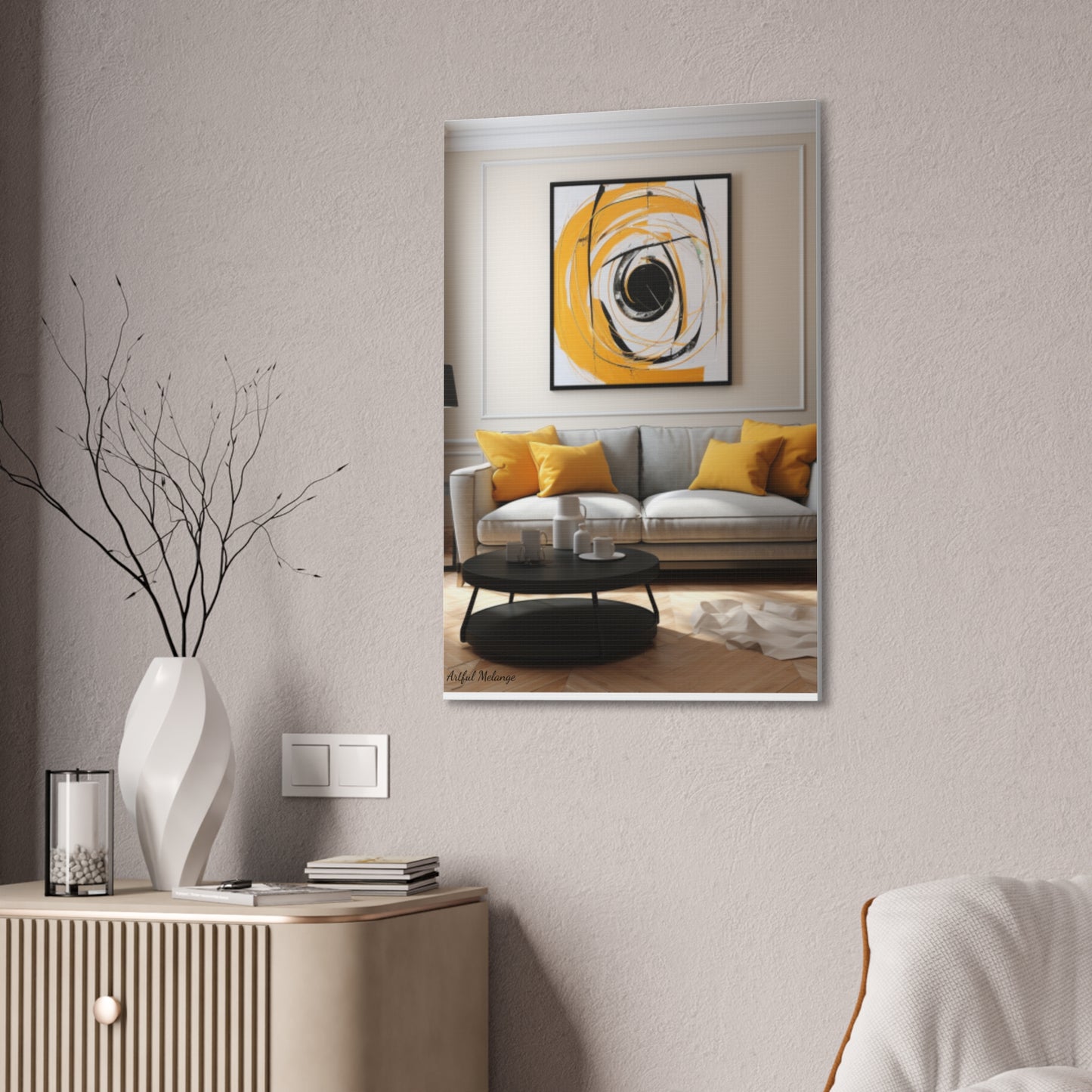 Timeless Elegance: Refined Yellow Hues Canvas Print for Sophisticated Living Spaces