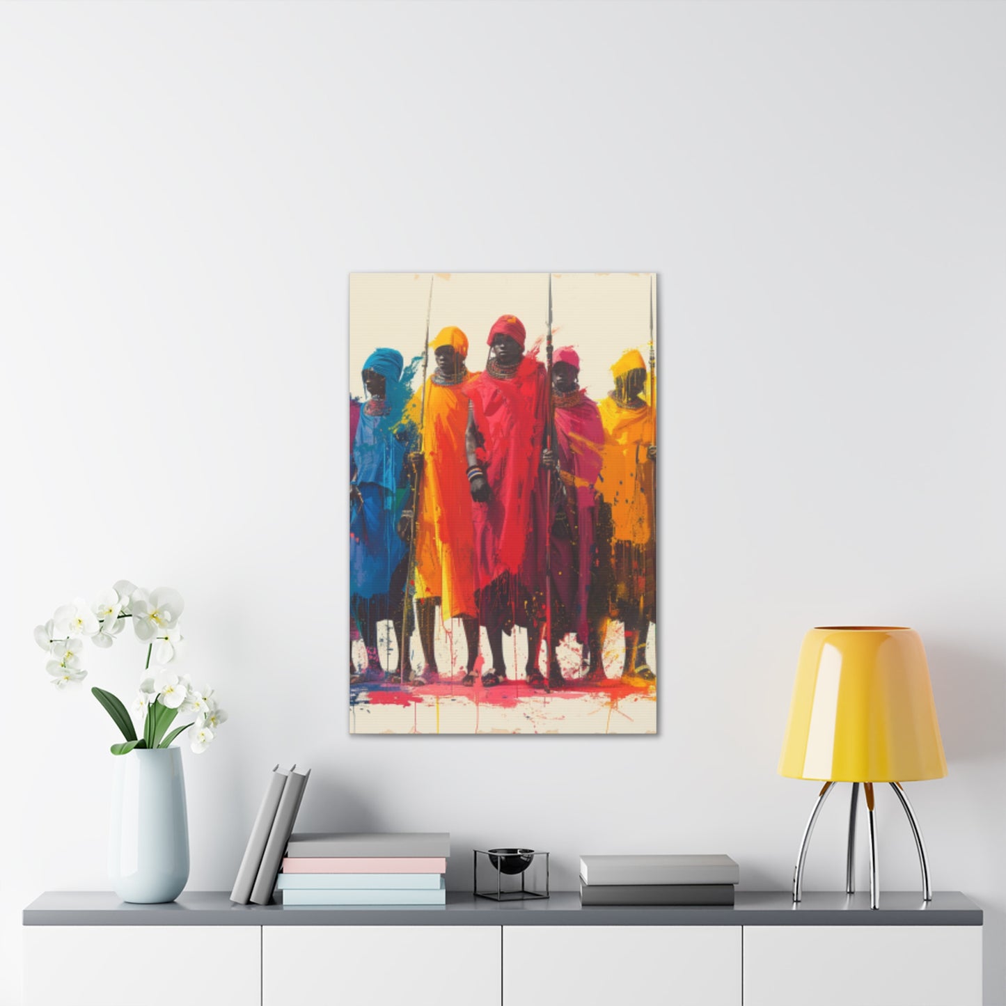 Masai Warriors Abstract Canvas Print